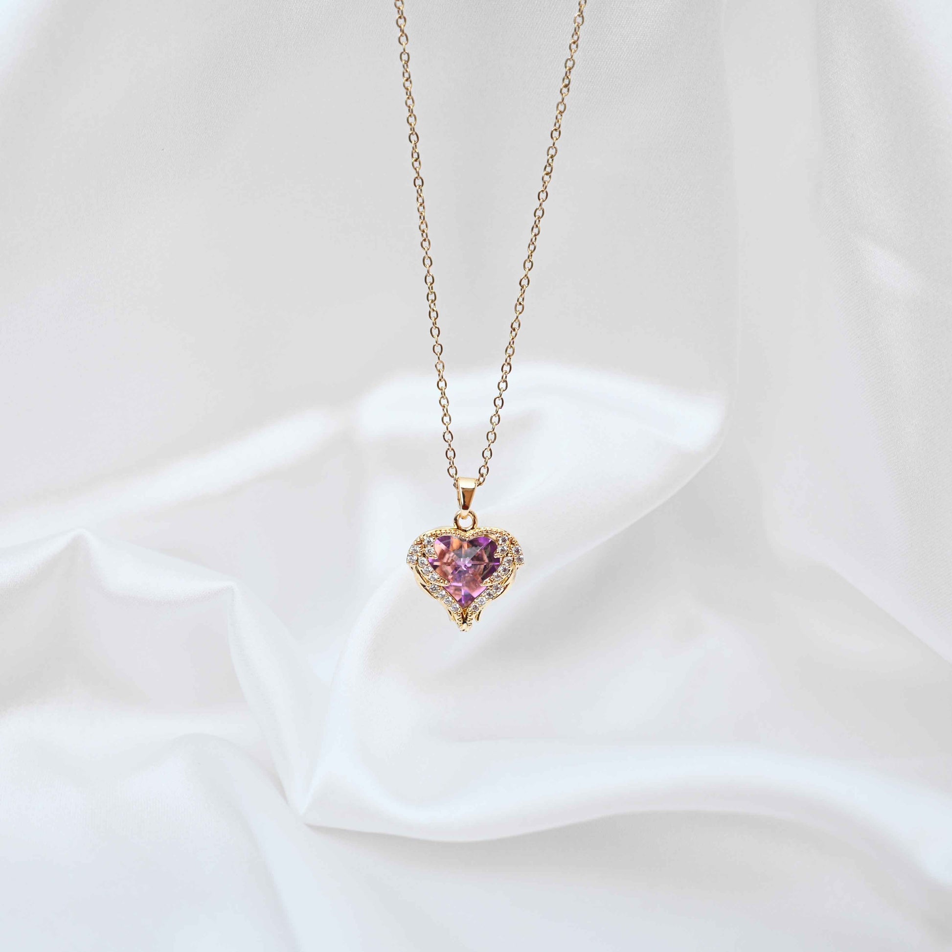 Colour changing crystal heart: Anti Tarnish jewellery