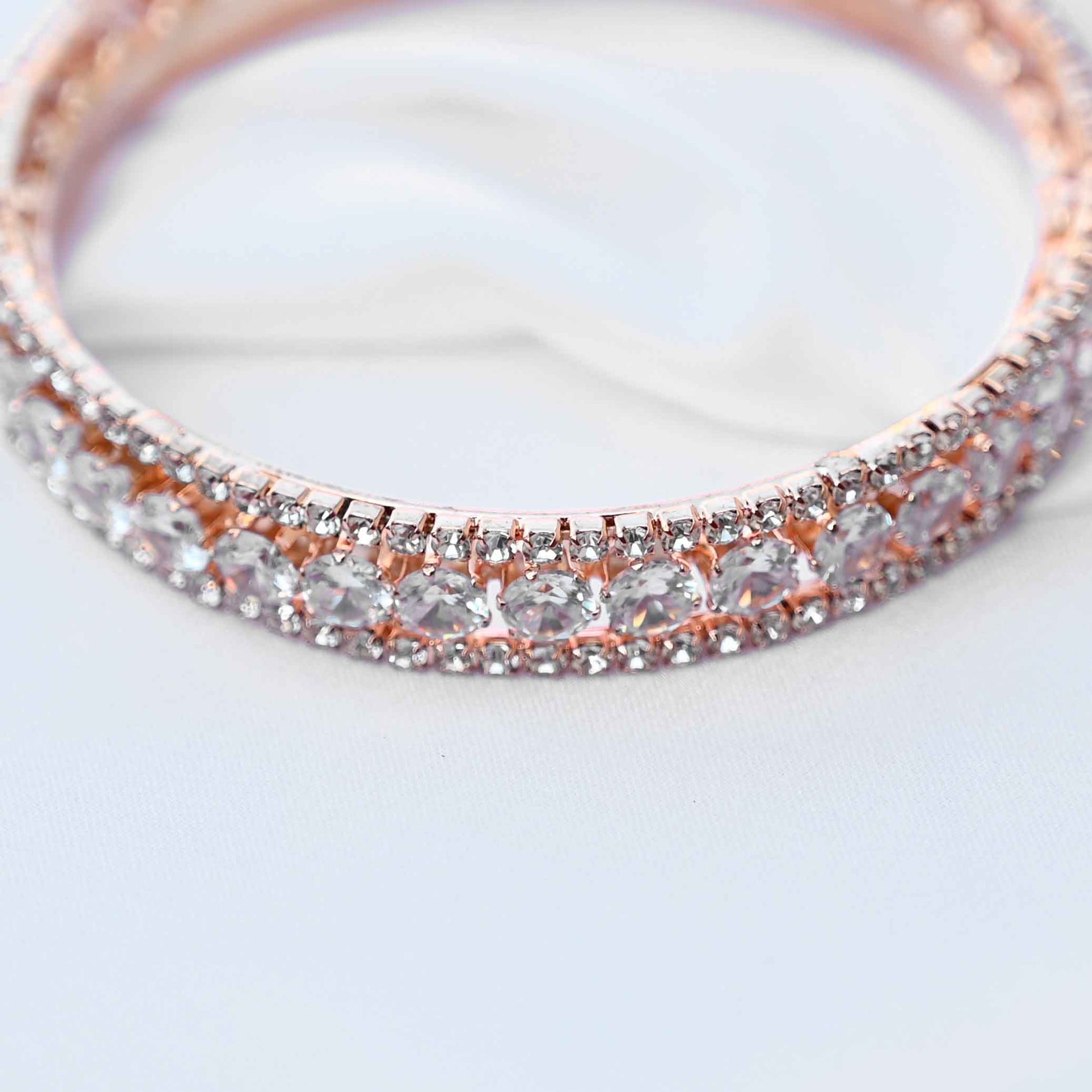American round cut diamond studded kada's