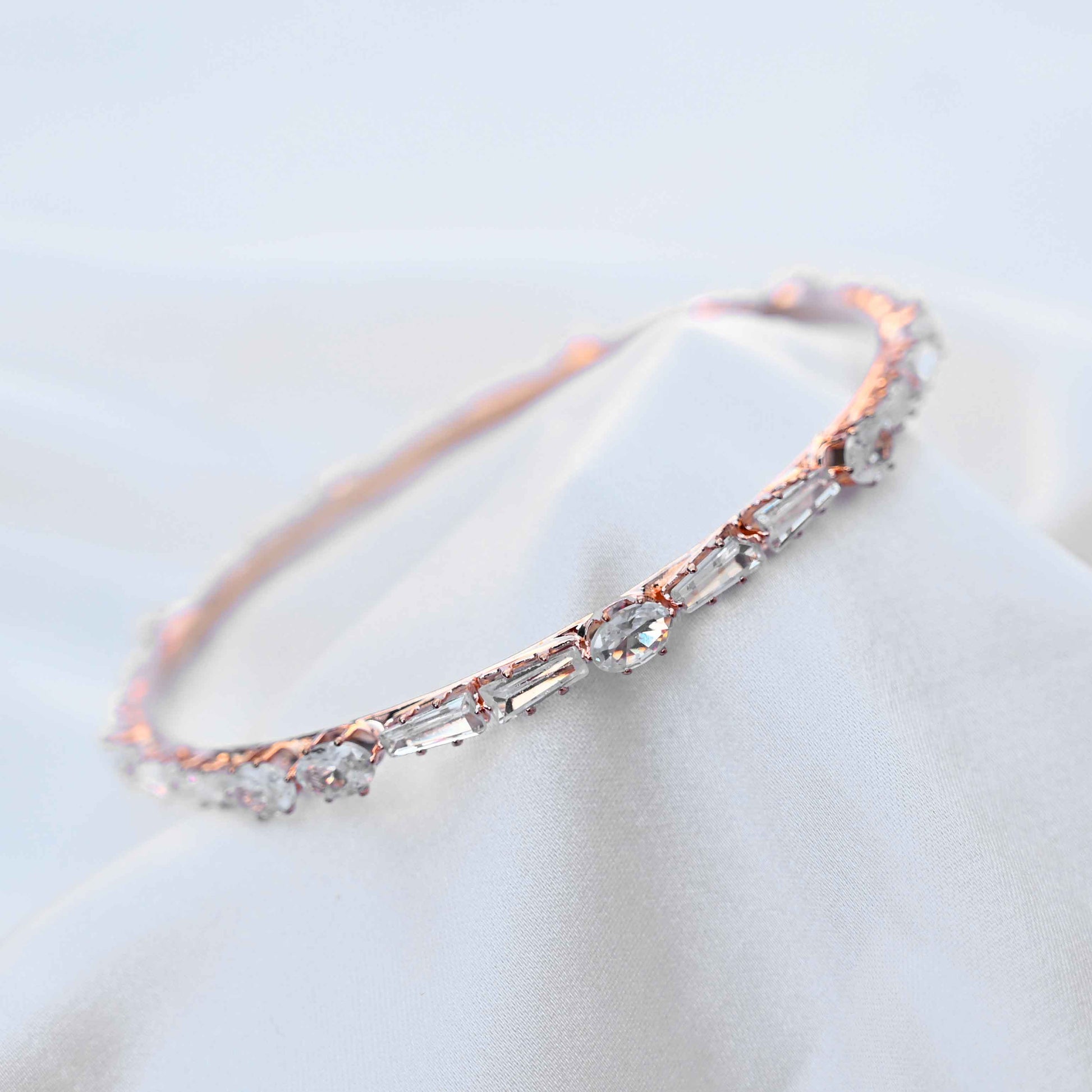 Multicut crystal bangles (American diamond)