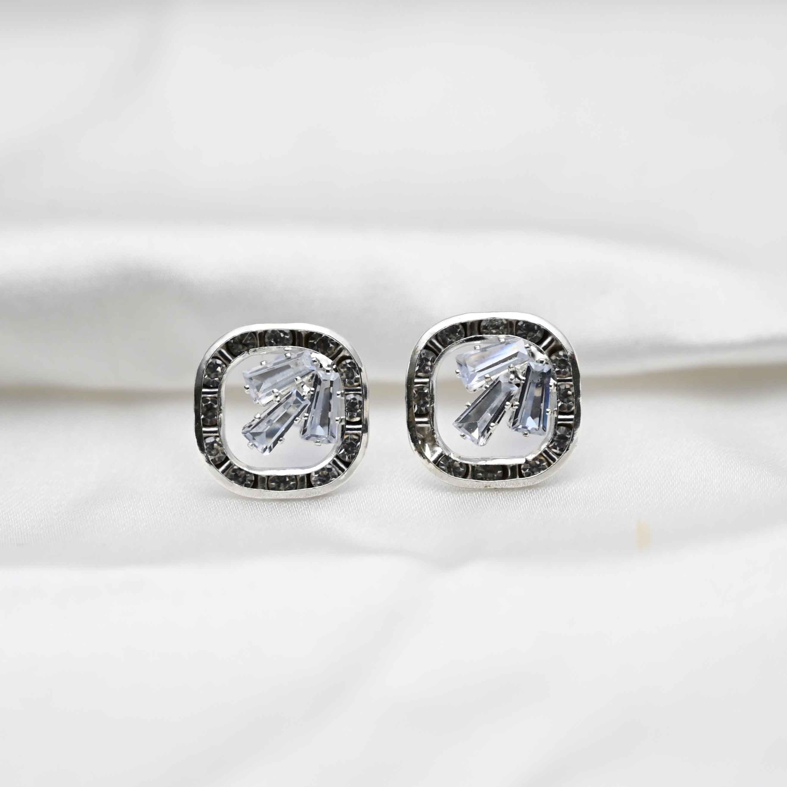 Cubed crystal earrings