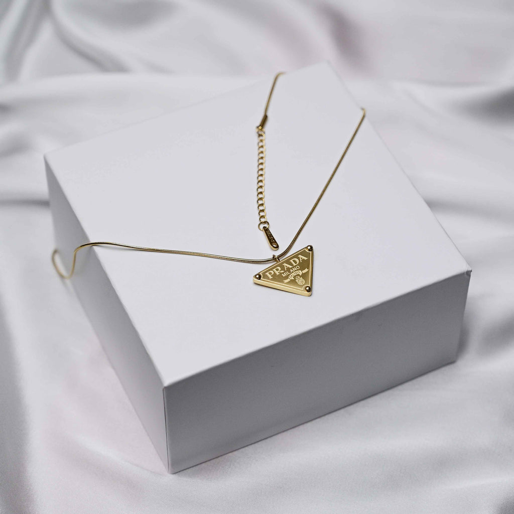 Prada symbol necklace in gold