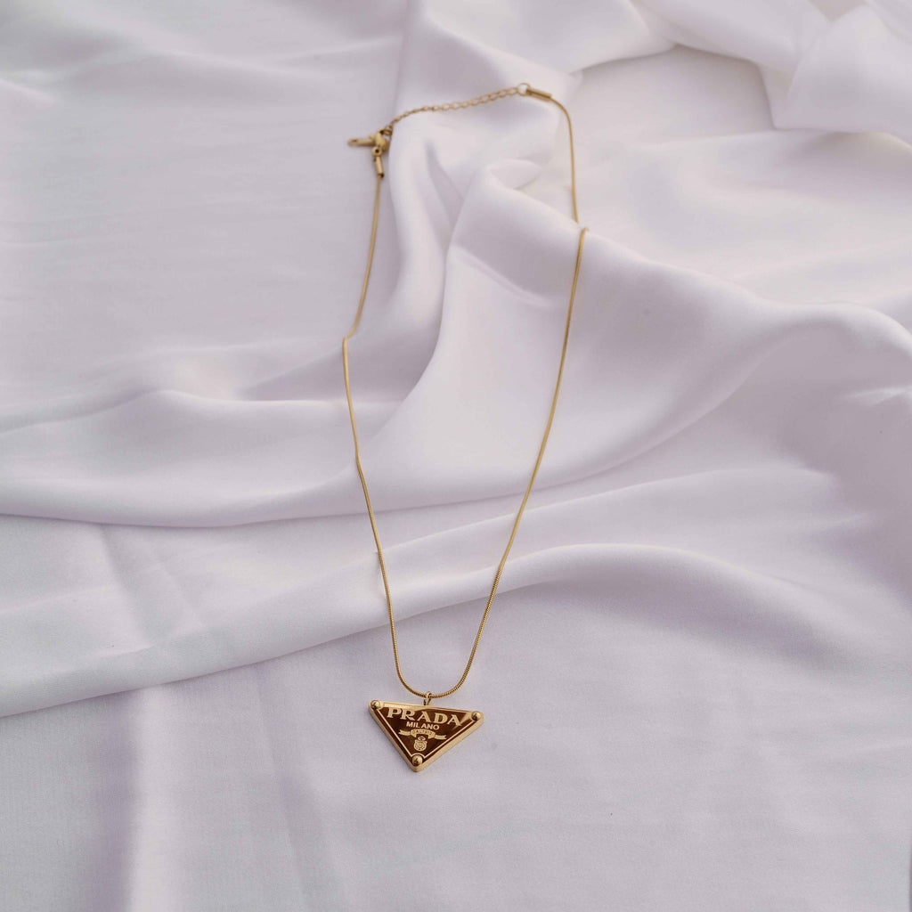 Prada symbol necklace in gold