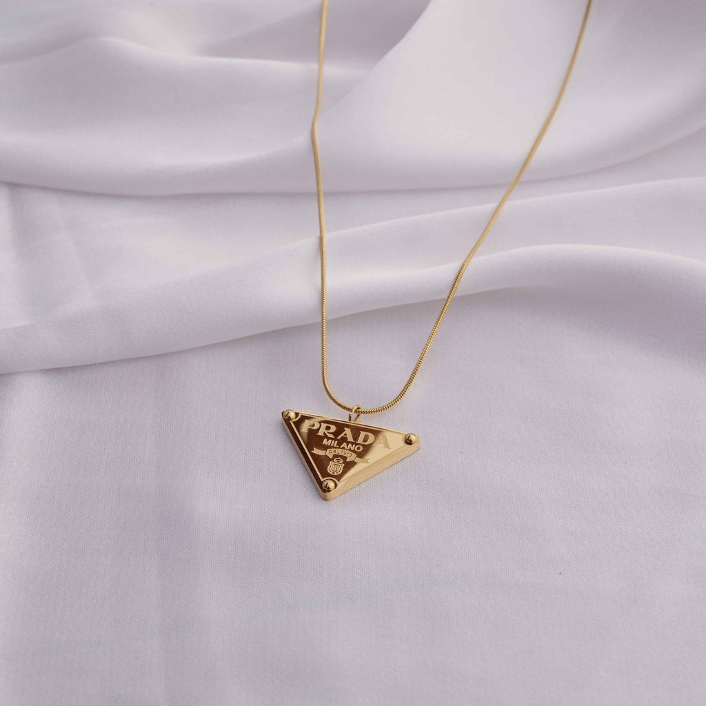 Prada symbol necklace in gold