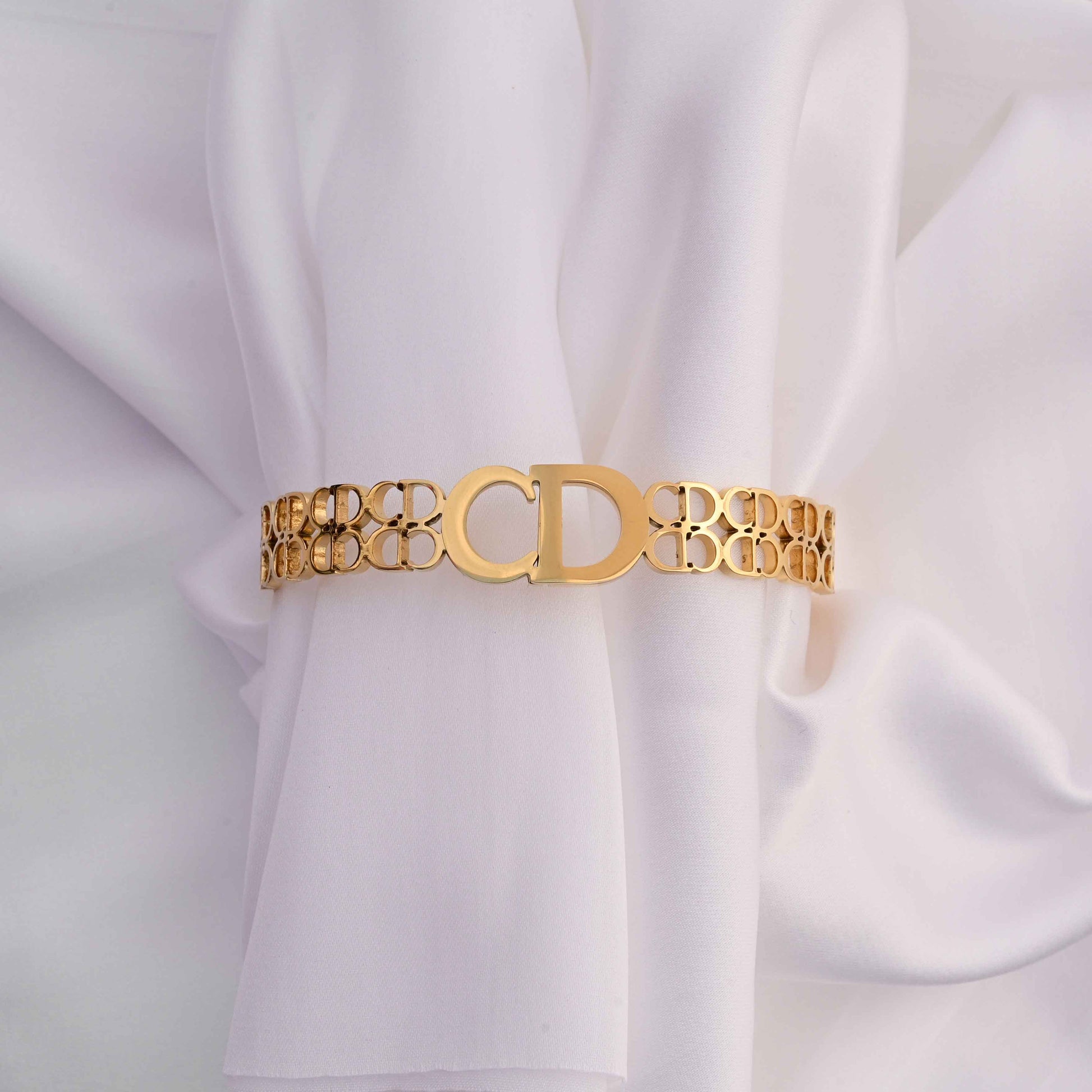 Christian Dior CD logo stainless Bracelet in Gold