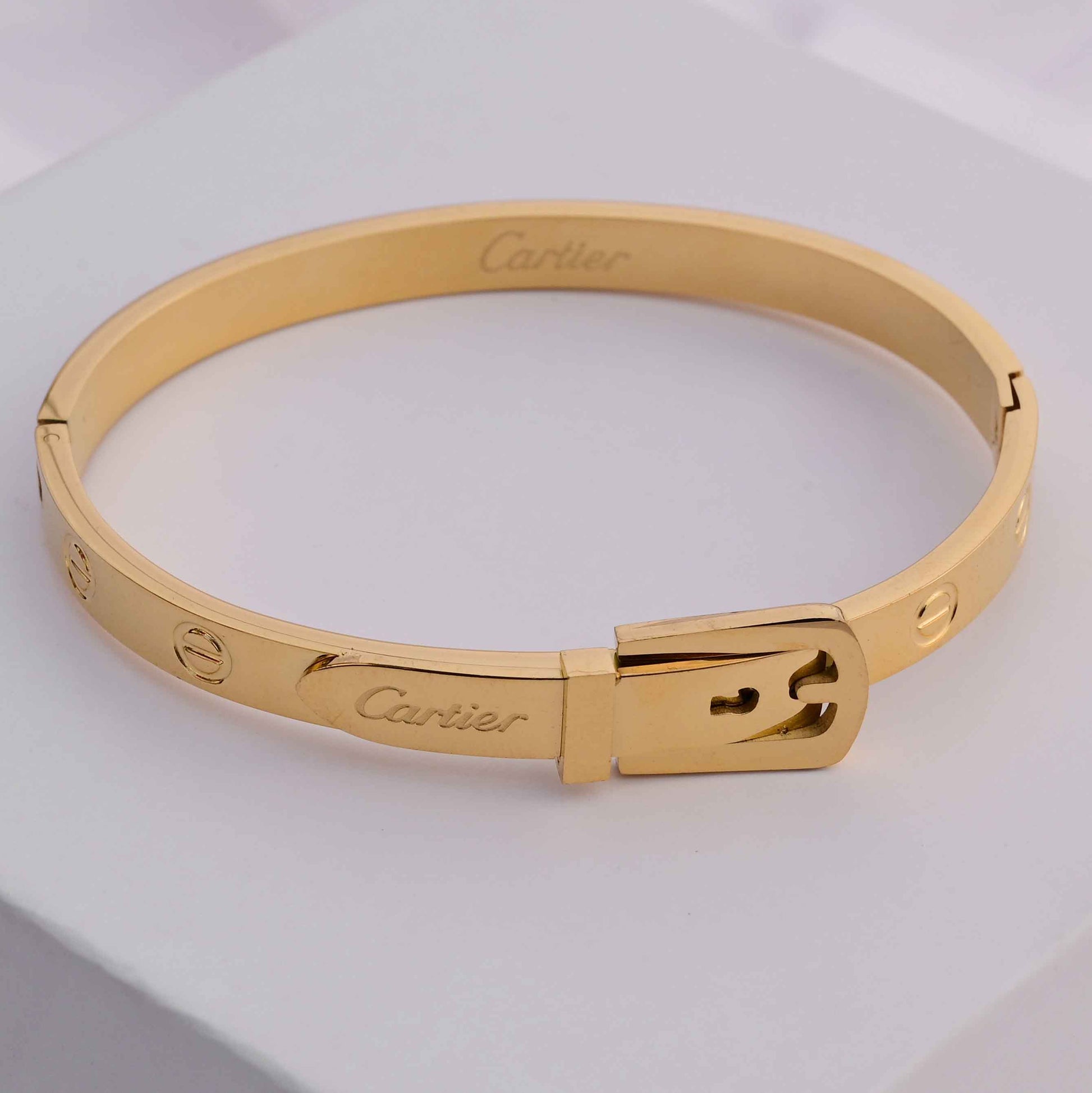 Cartier belt bangle bracelet in gold and rose gold