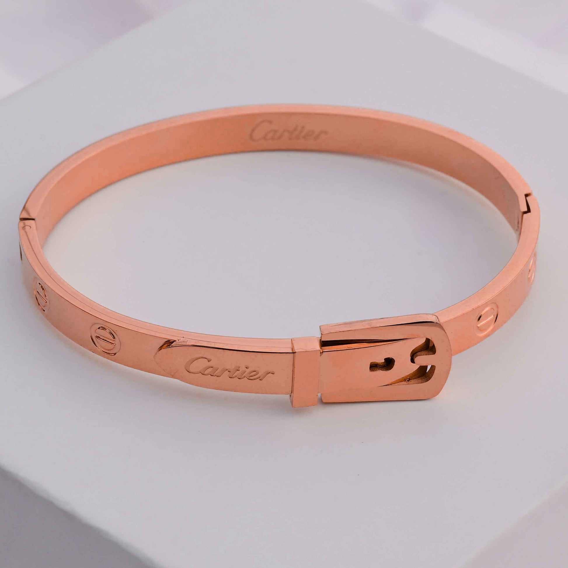 Cartier belt bangle bracelet in gold and rose gold