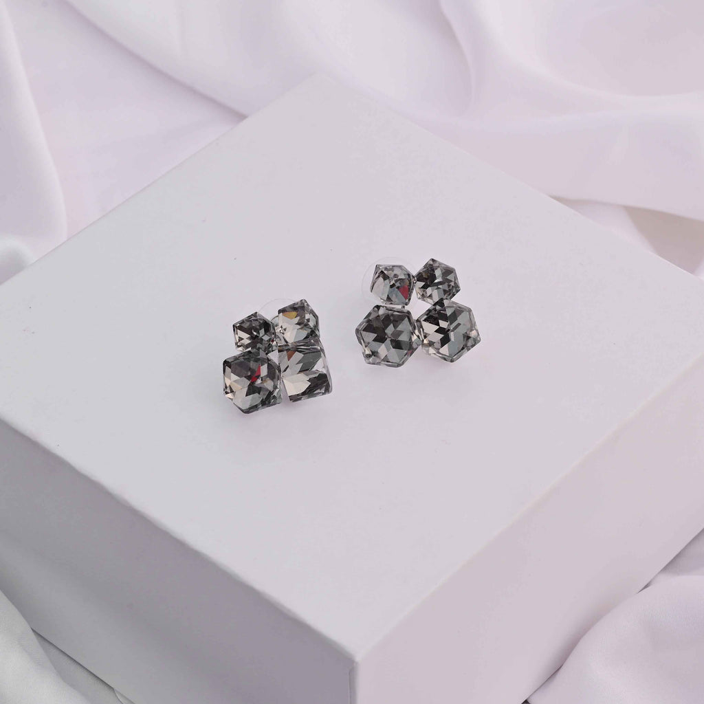 Crystal cubes in black earrings