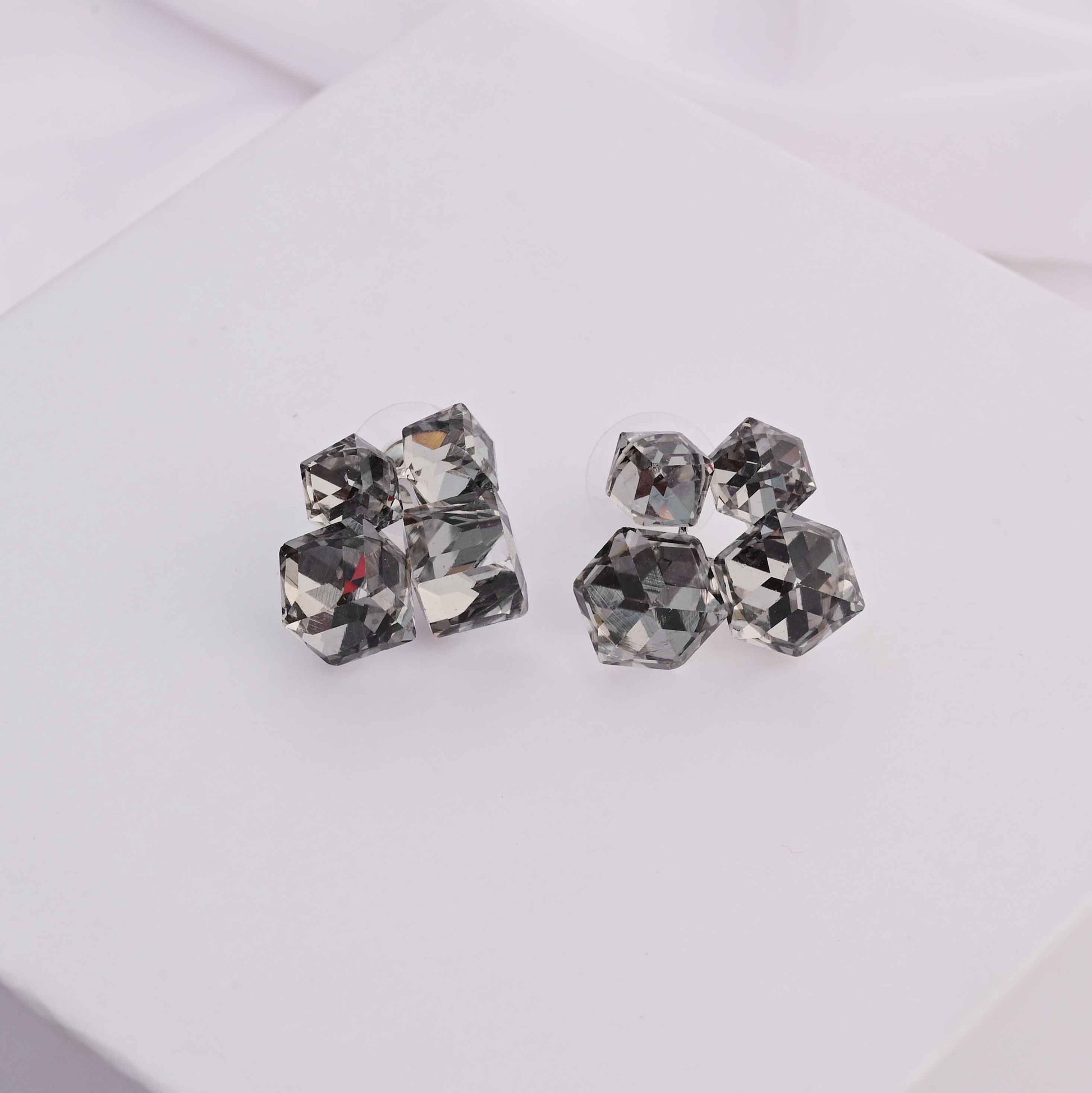 Crystal cubes in black earrings