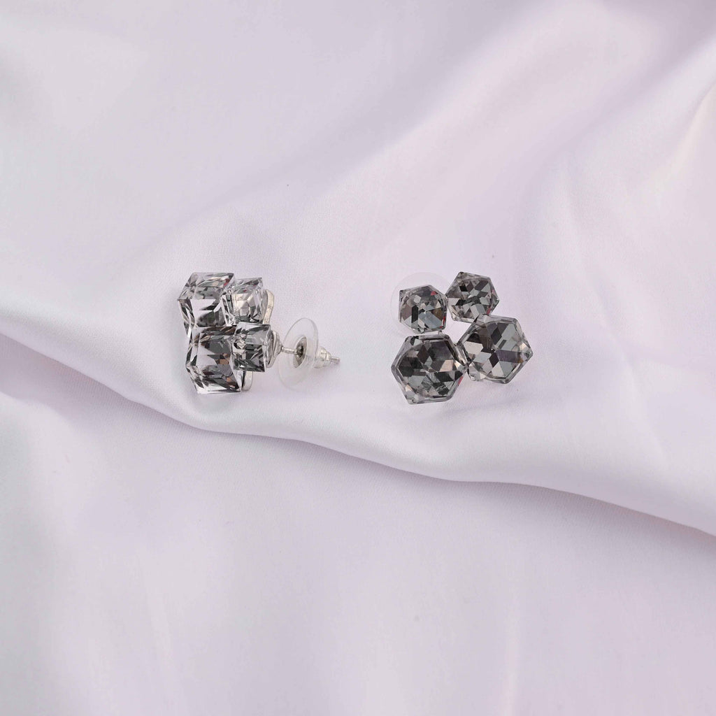 Crystal cubes in black earrings