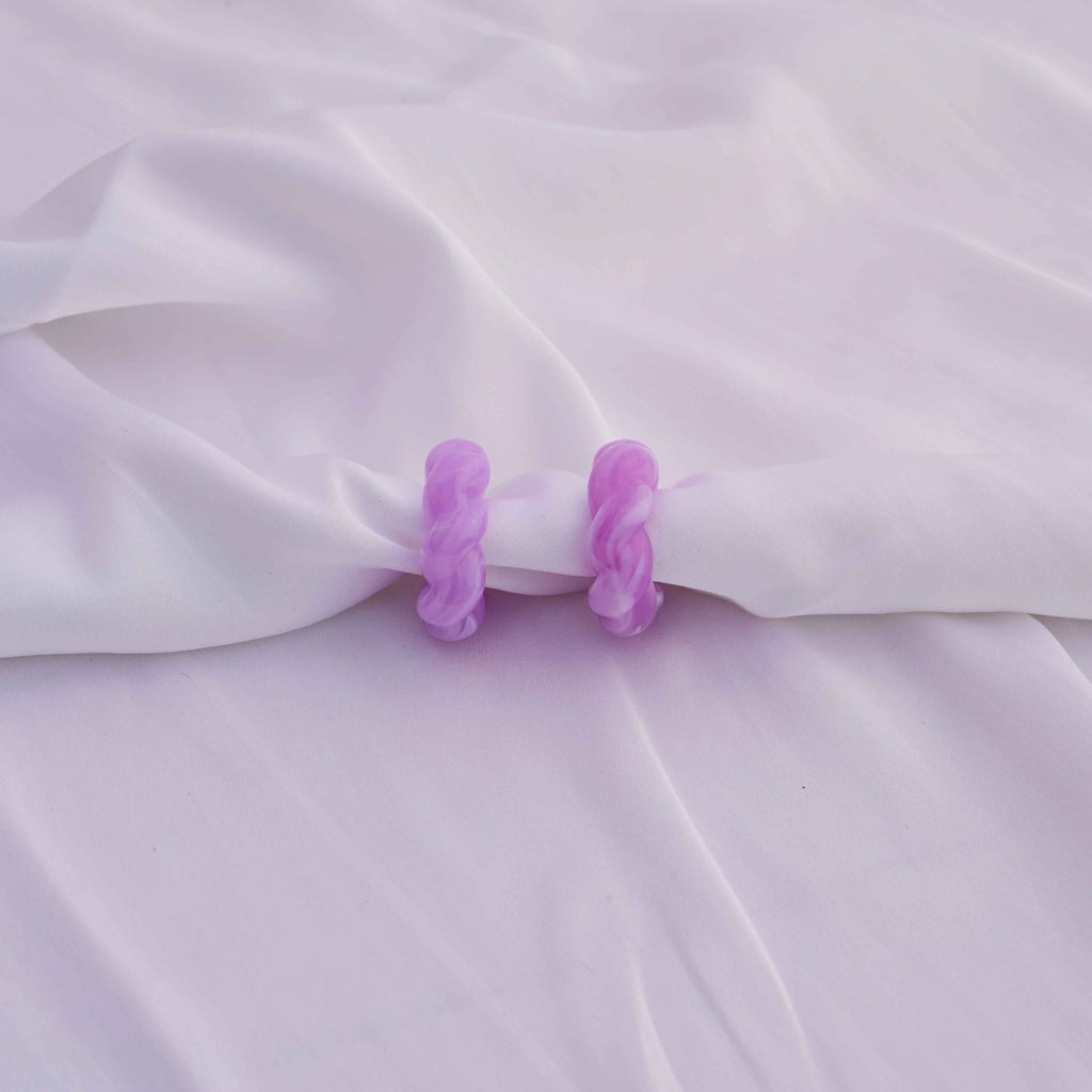 Chunky Twistee hoops: color lavender purple