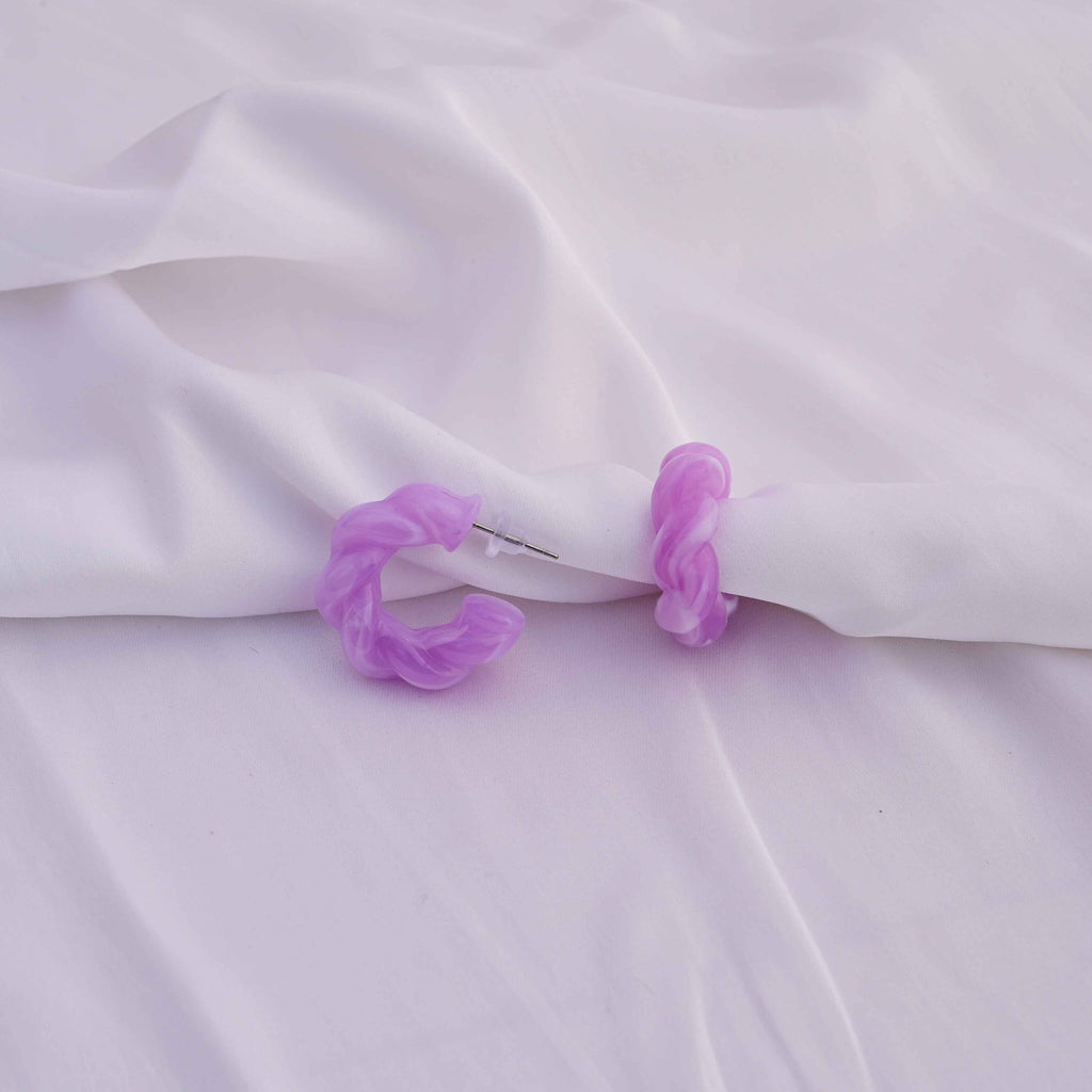 Chunky Twistee hoops: color lavender purple