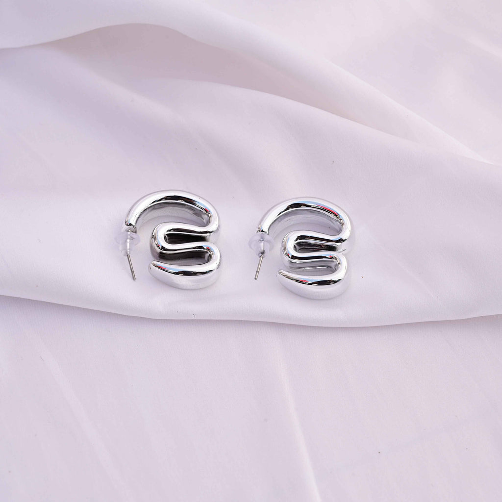 Silver swirl earrings