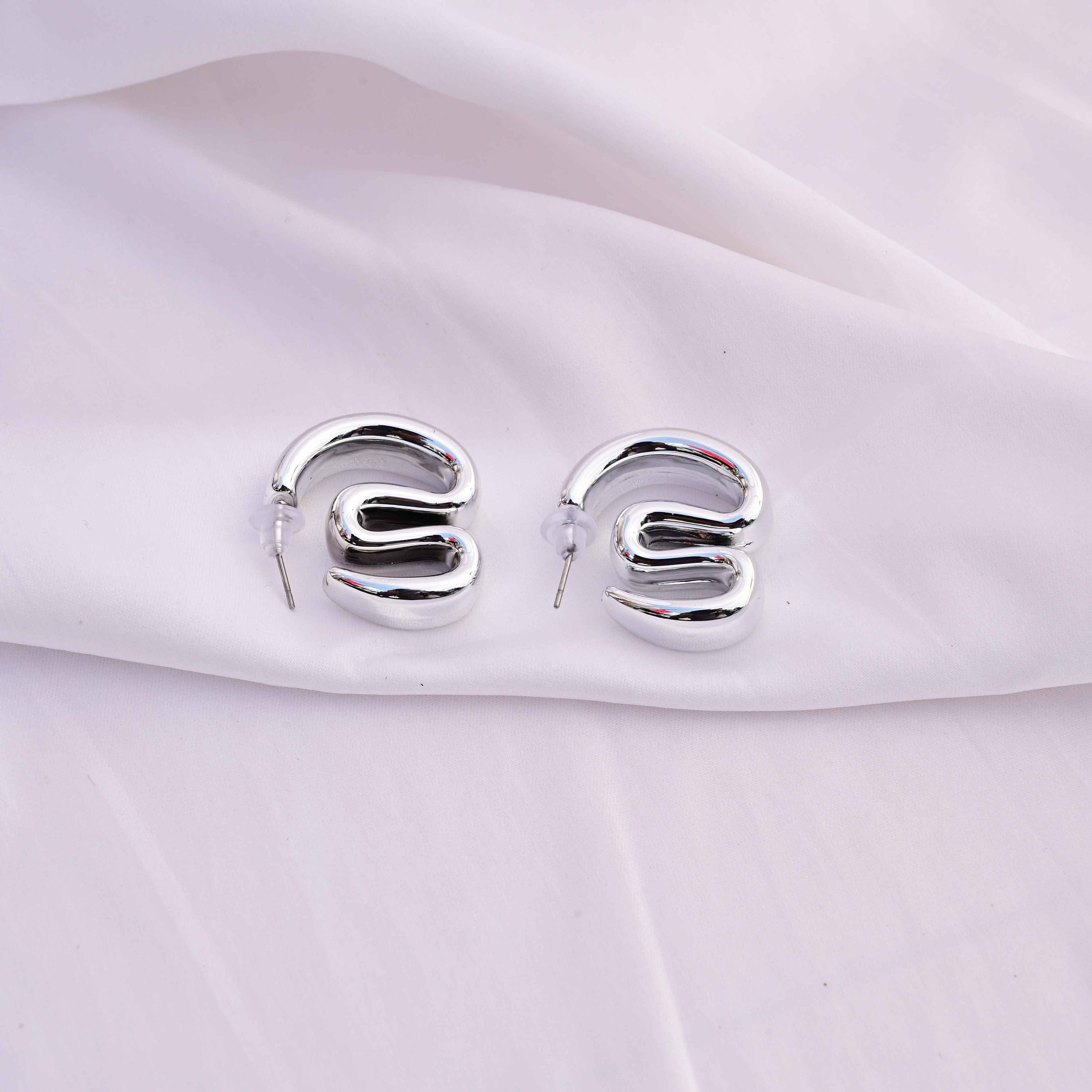 Silver swirl earrings