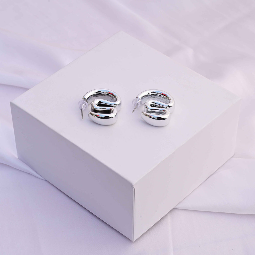 Silver swirl earrings