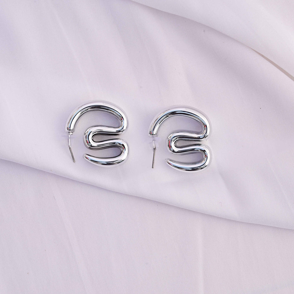 Silver swirl earrings