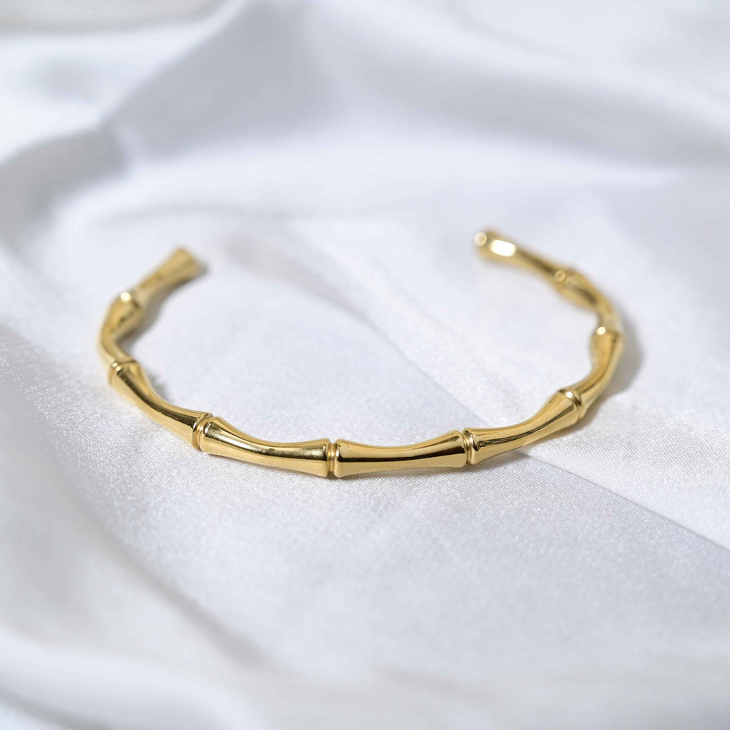 Gold bamboo bracelet: Anti Tarnish jewellery