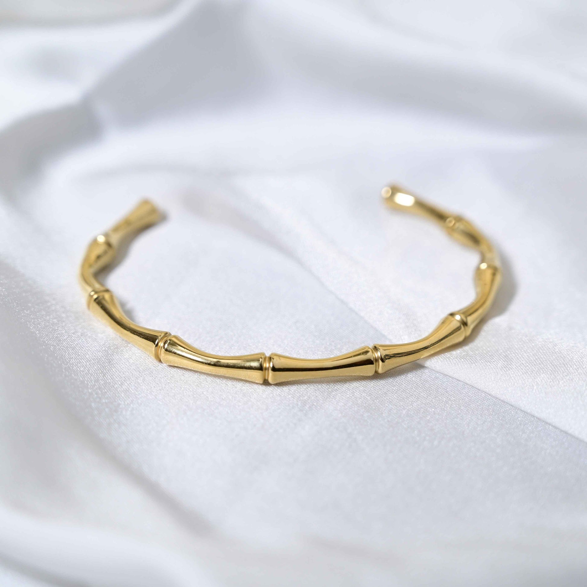 Gold bamboo bracelet: Anti Tarnish jewellery