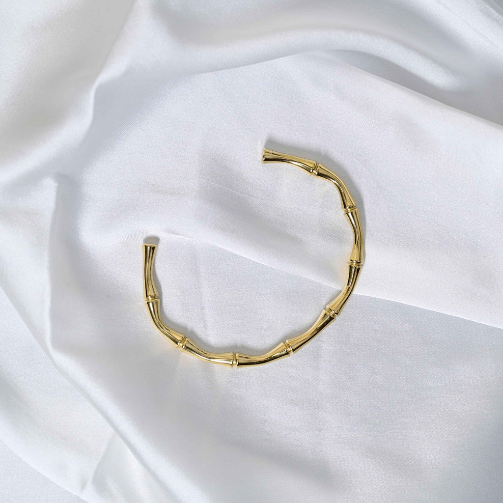 Gold bamboo bracelet: Anti Tarnish jewellery