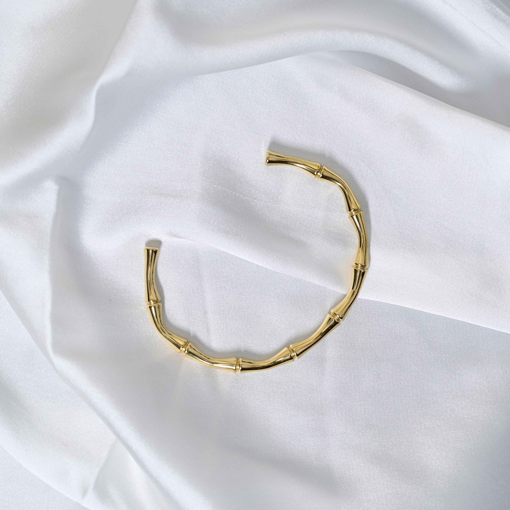 Gold bamboo bracelet: Anti Tarnish jewellery