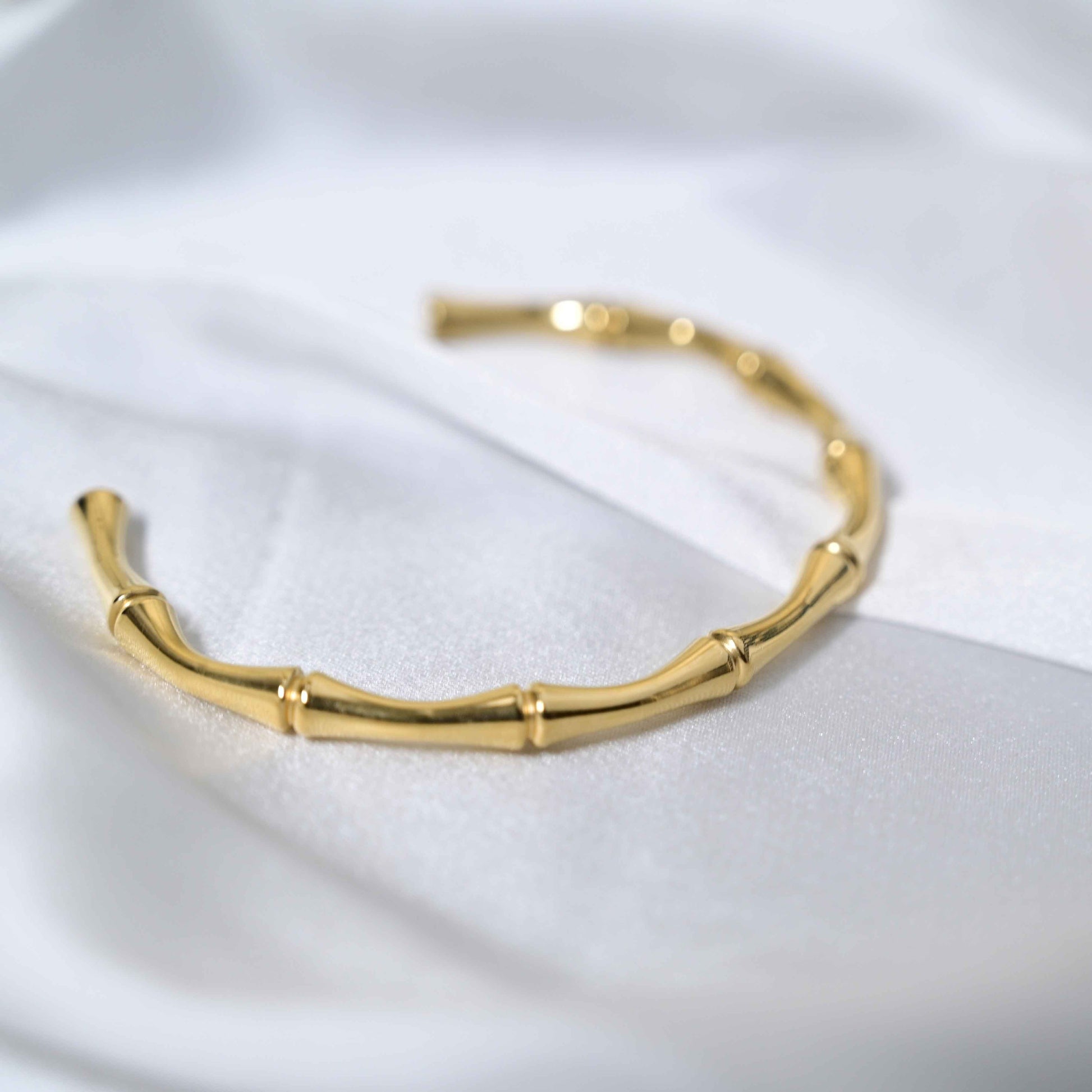 Gold bamboo bracelet: Anti Tarnish jewellery