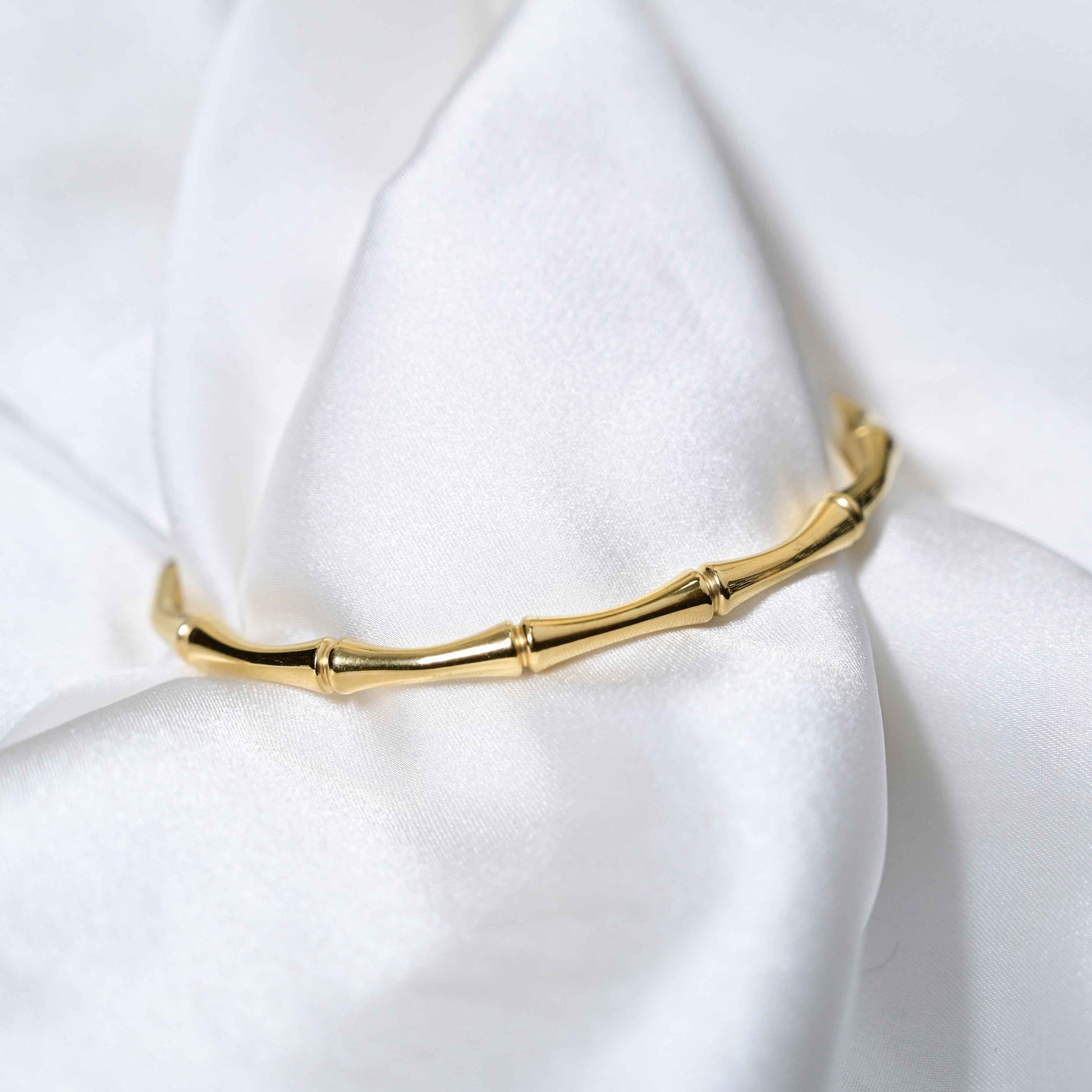 Gold bamboo bracelet: Anti Tarnish jewellery