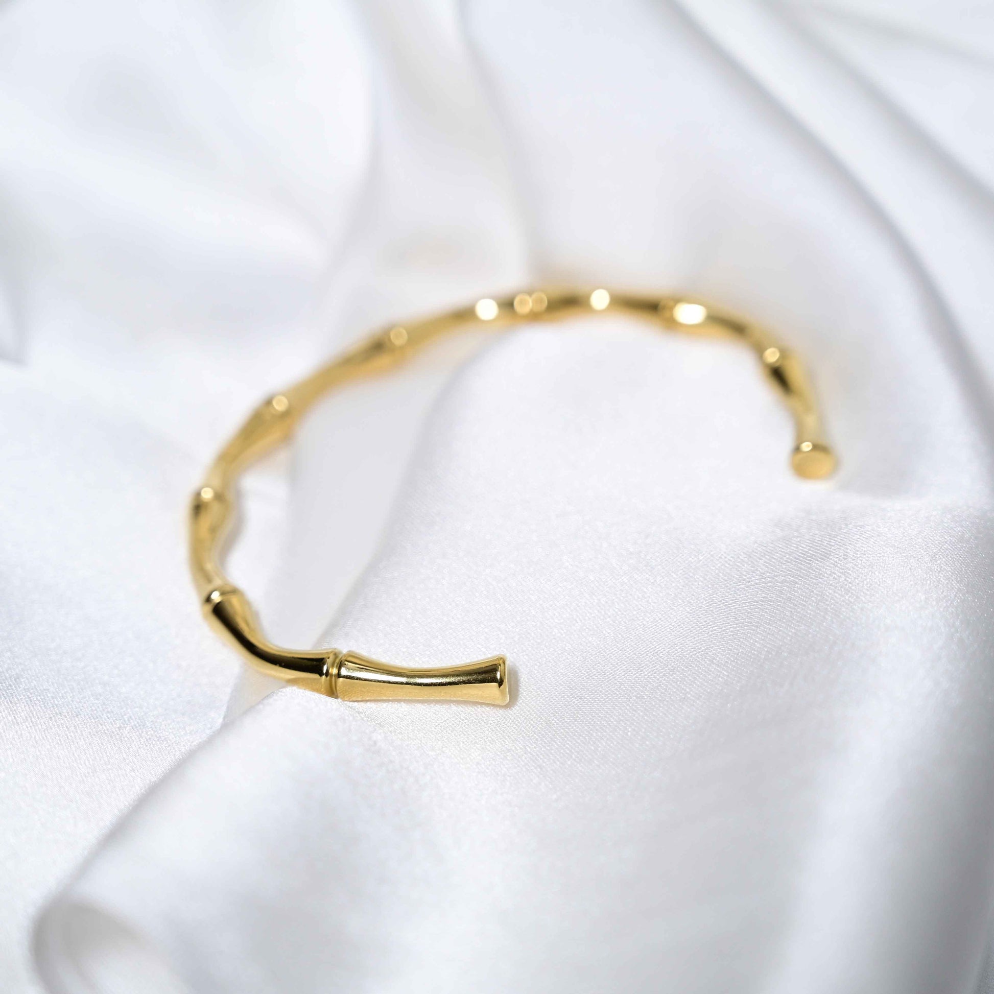Gold bamboo bracelet: Anti Tarnish jewellery
