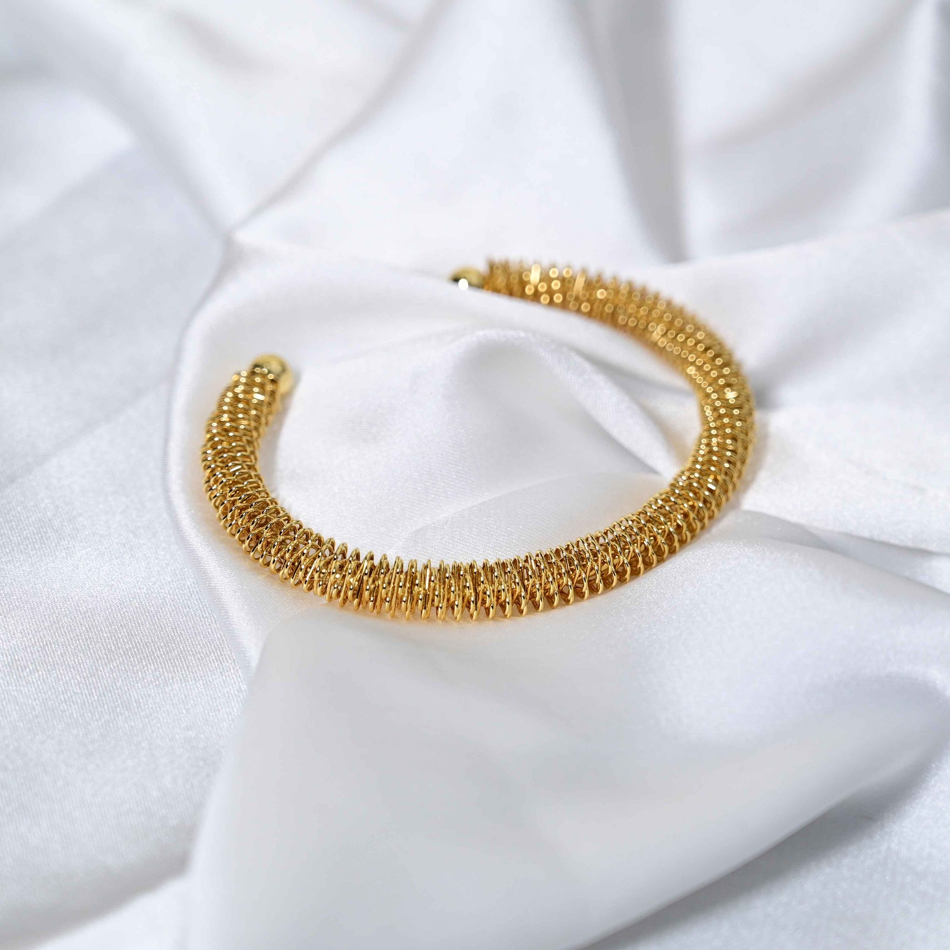 Gold mesh bangle: Anti Tarnish jewelry