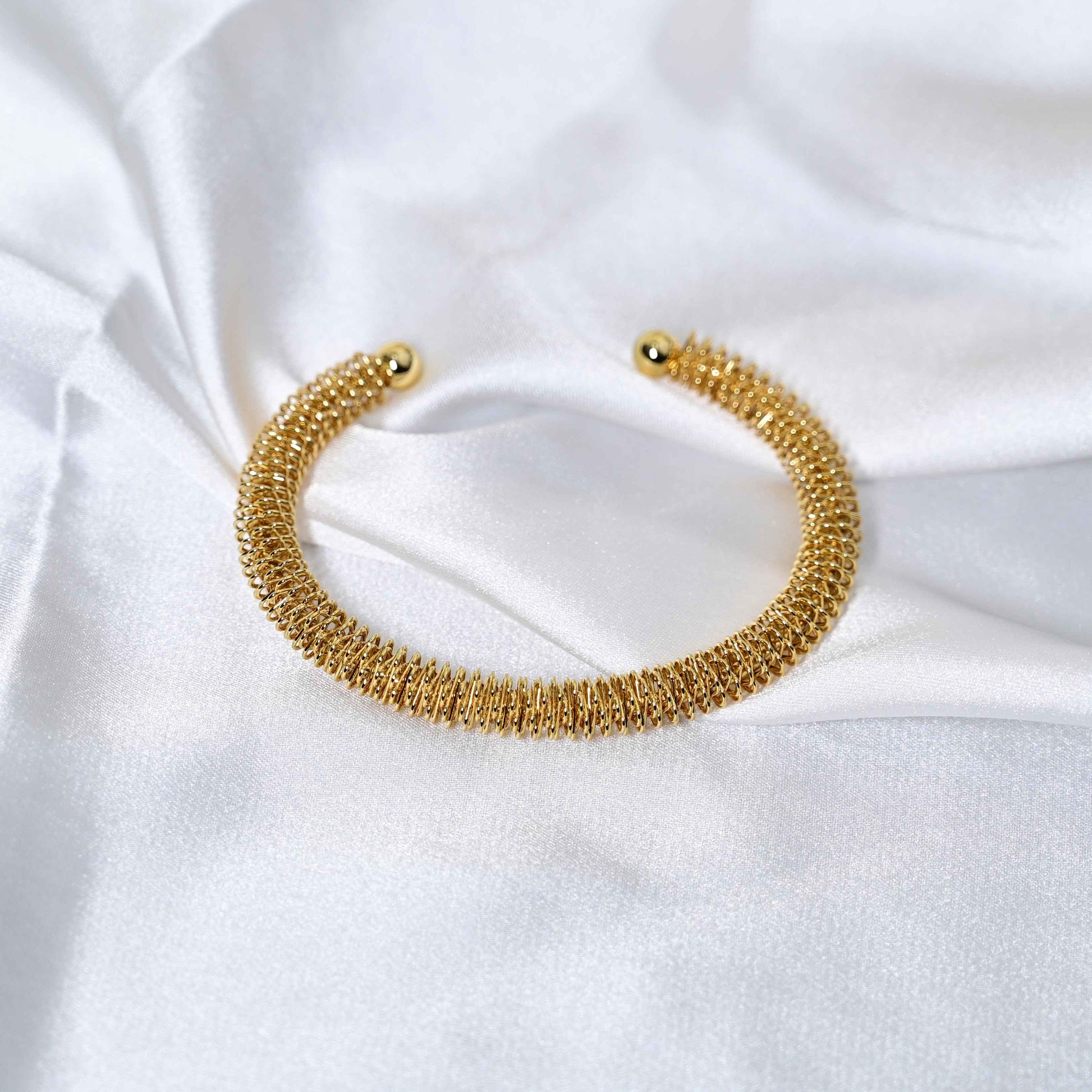 Gold mesh bangle: Anti Tarnish jewelry