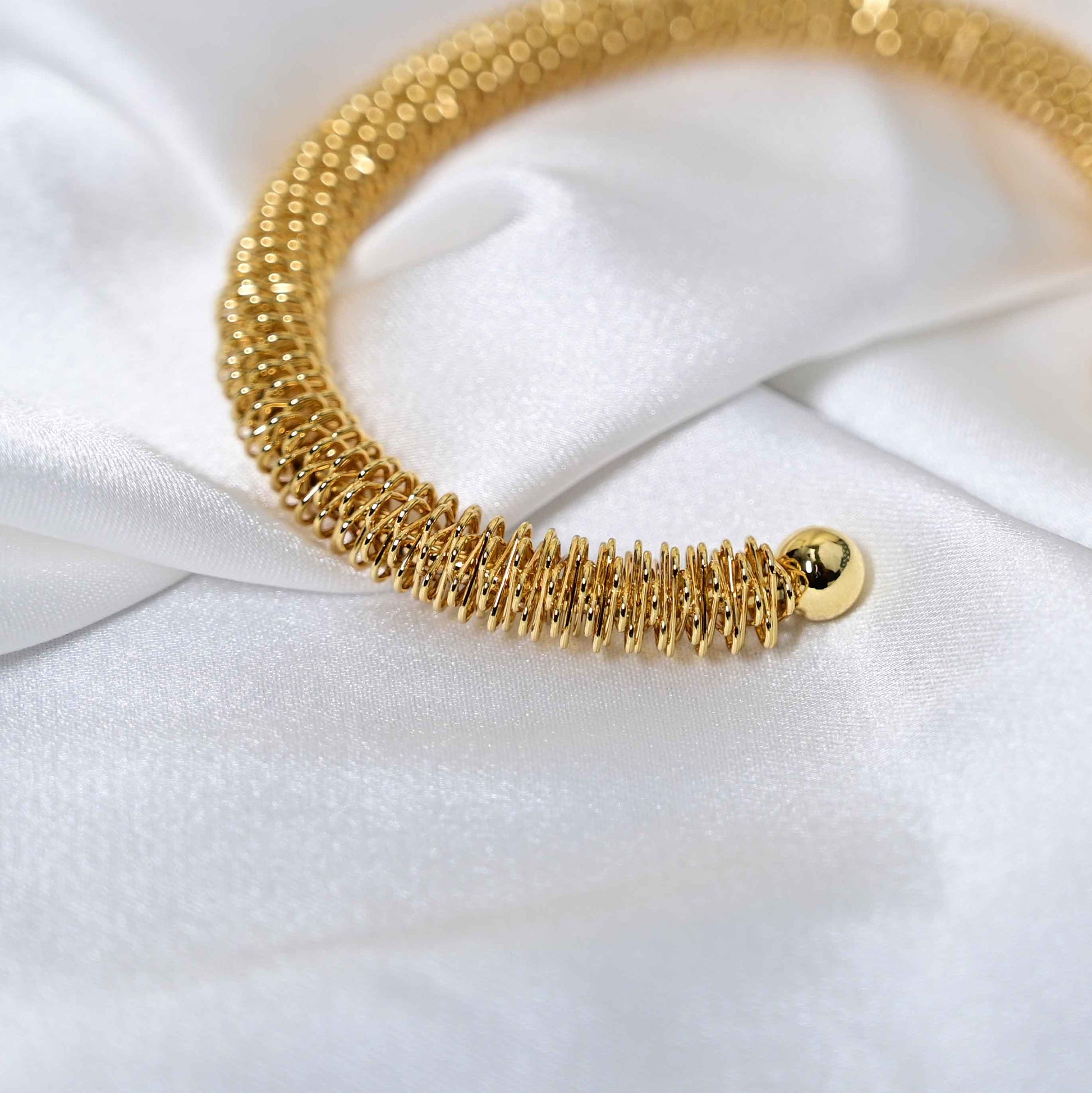 Gold mesh bangle: Anti Tarnish jewelry
