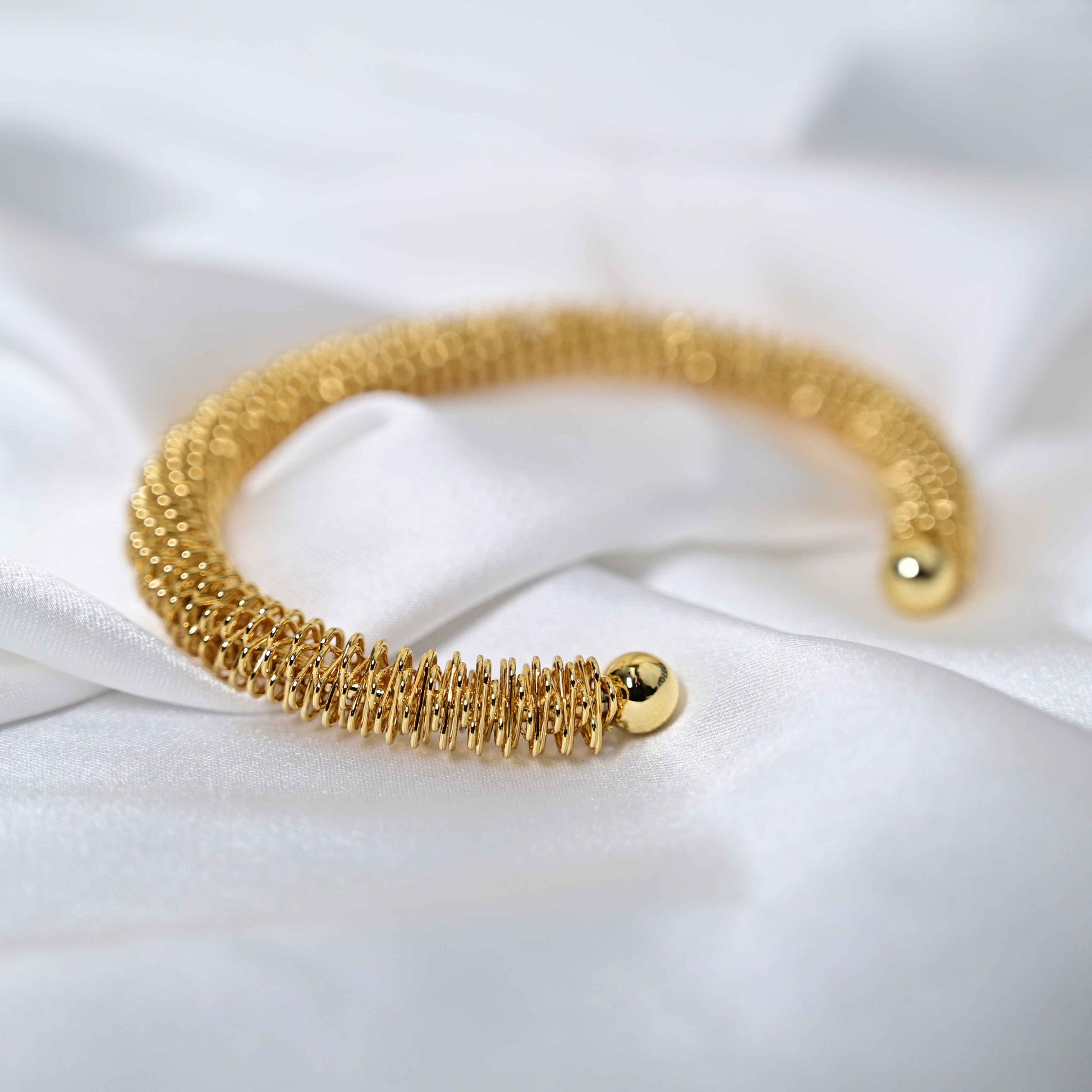 Gold mesh bangle: Anti Tarnish jewelry