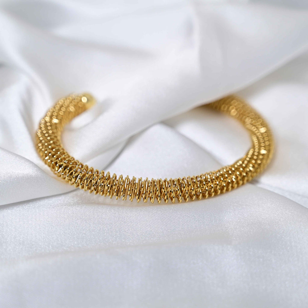 Gold mesh bangle: Anti Tarnish jewelry