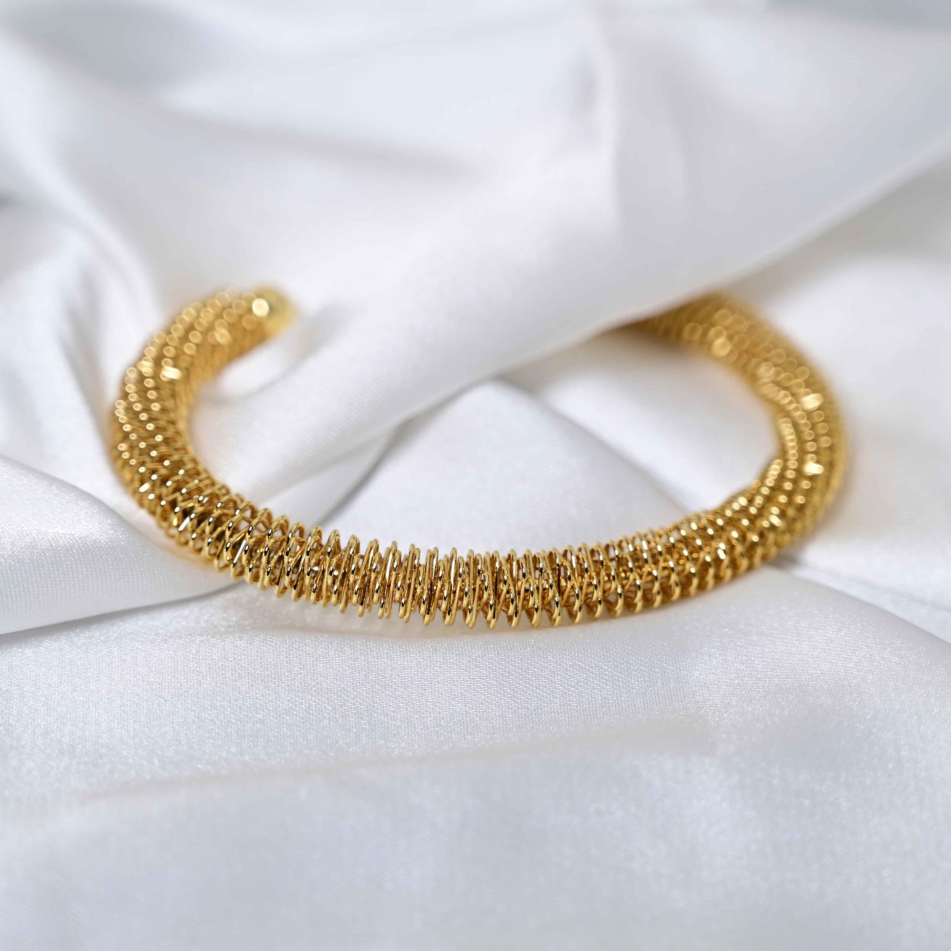 Gold mesh bangle: Anti Tarnish jewelry