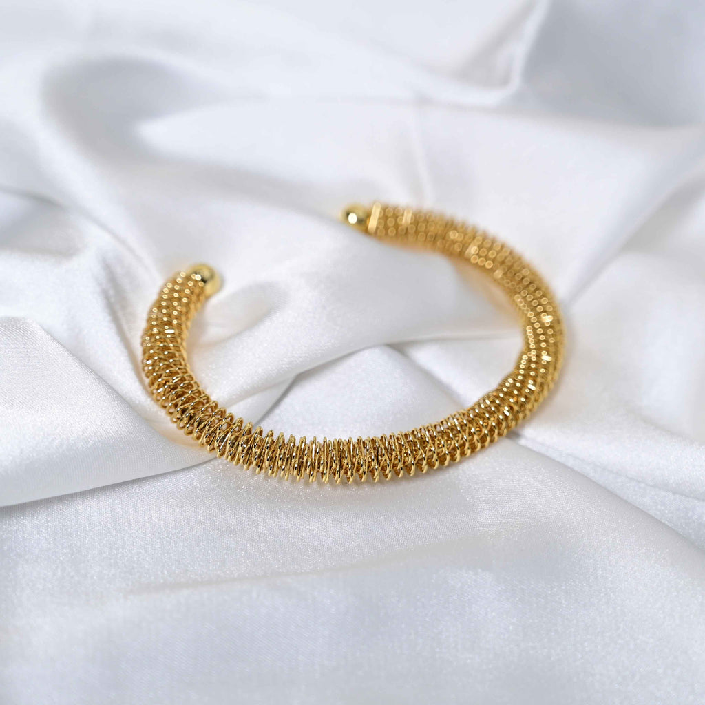 Gold mesh bangle: Anti Tarnish jewelry