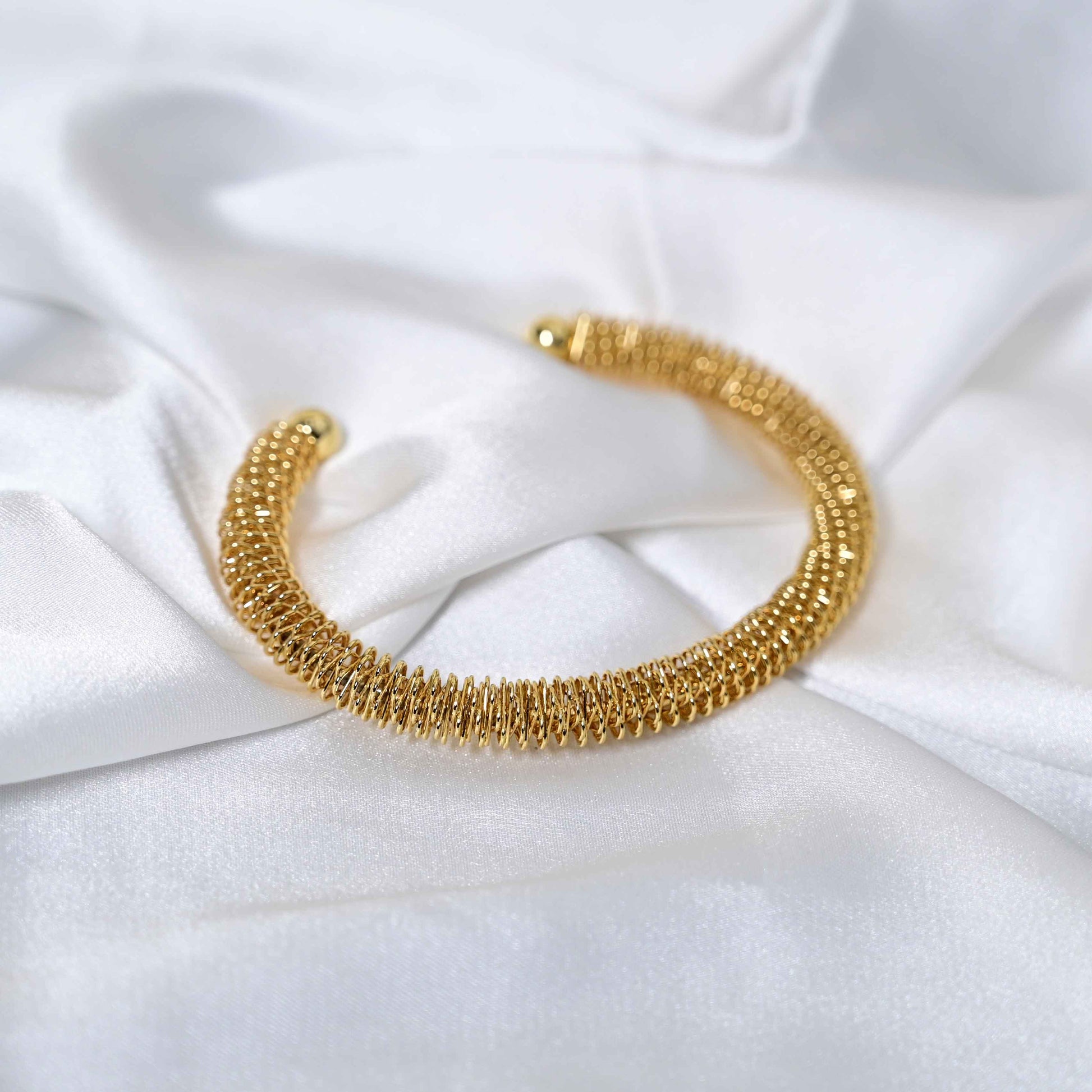 Gold mesh bangle: Anti Tarnish jewelry
