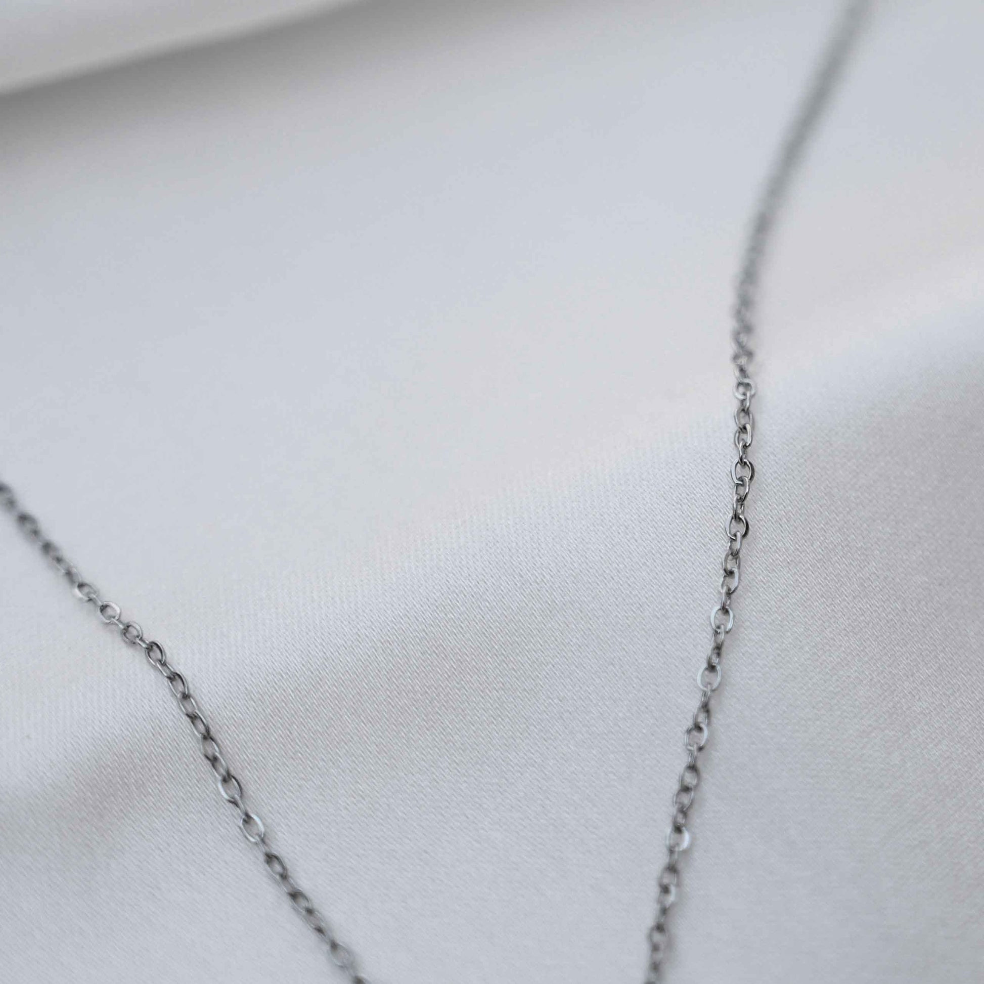 Pink crystal Pendant Necklace: Silver Chain - anti Tarnish jewellery