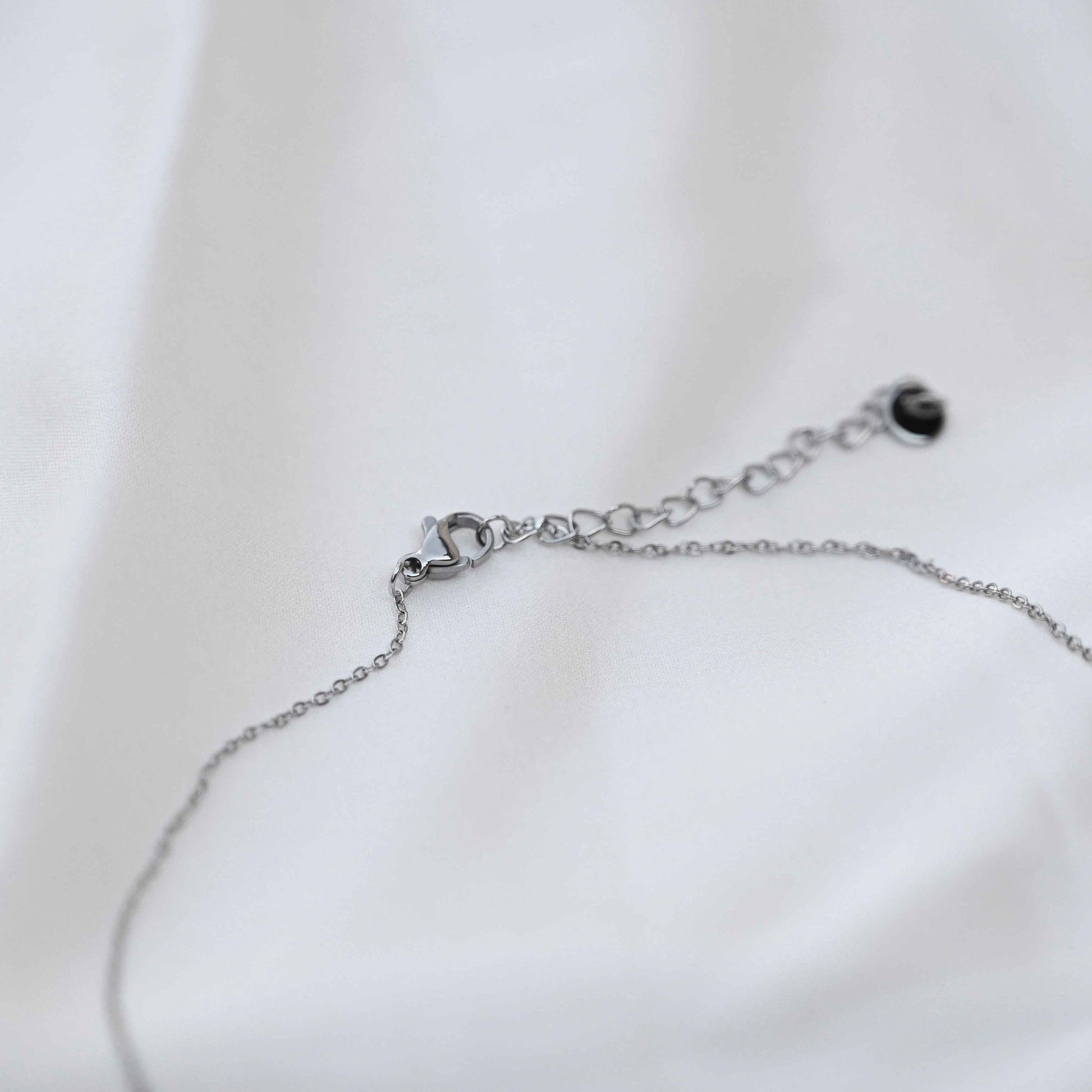 Pink crystal Pendant Necklace: Silver Chain - anti Tarnish jewellery