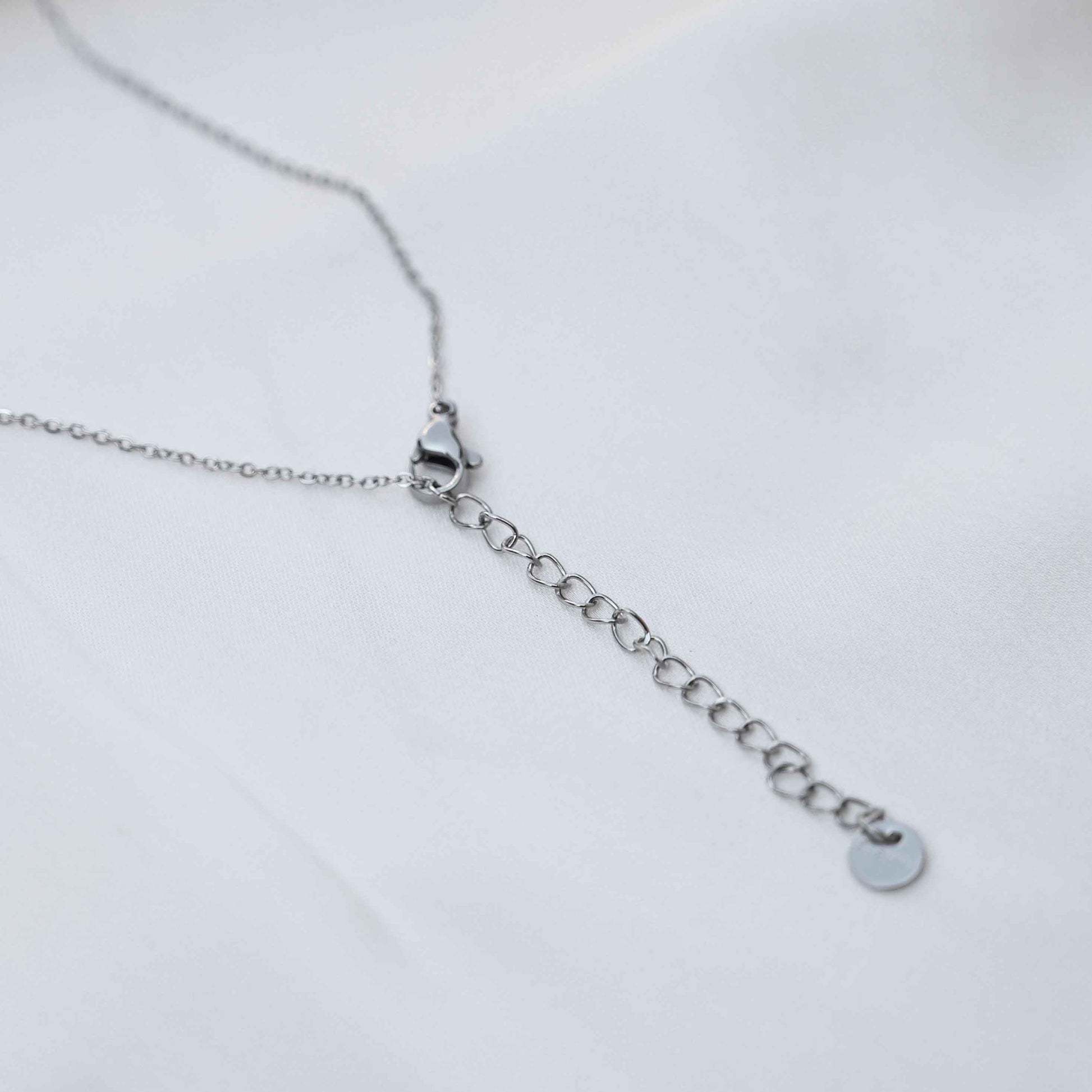 Pink crystal Pendant Necklace: Silver Chain - anti Tarnish jewellery