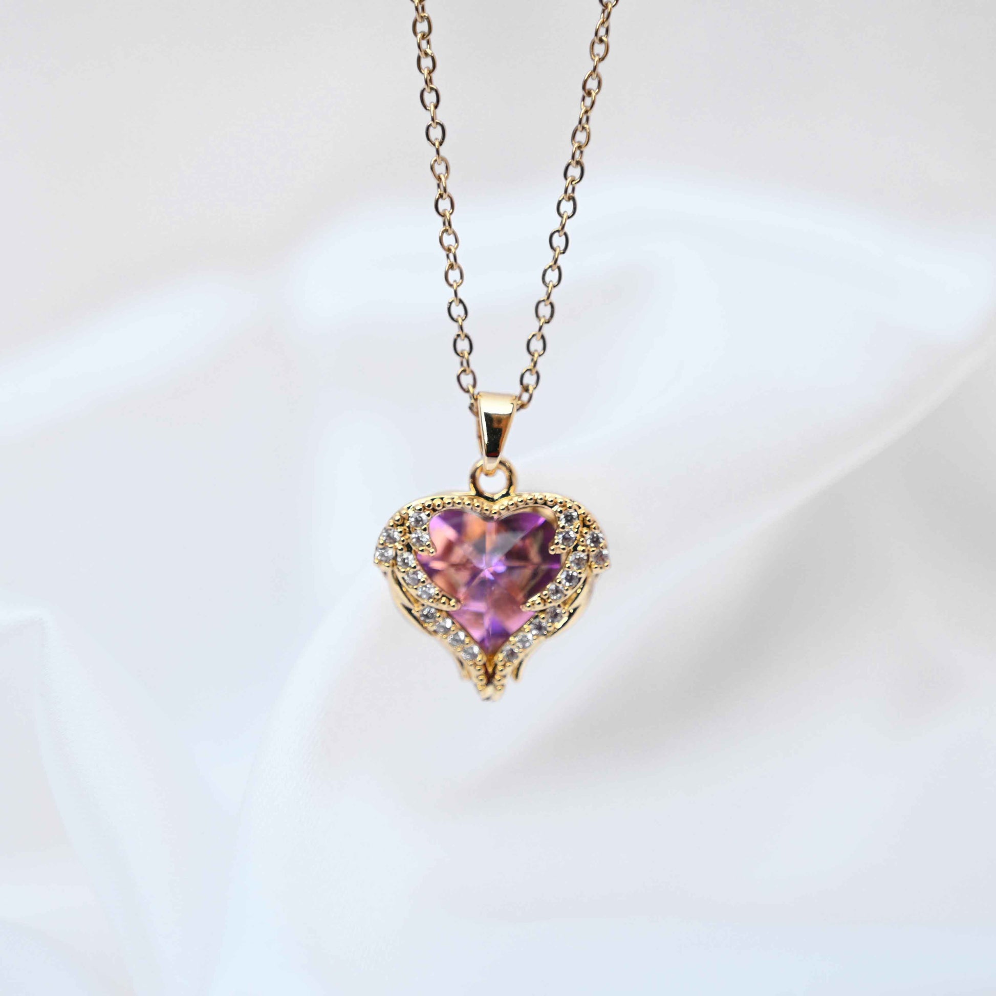 Colour changing crystal heart: Anti Tarnish jewellery