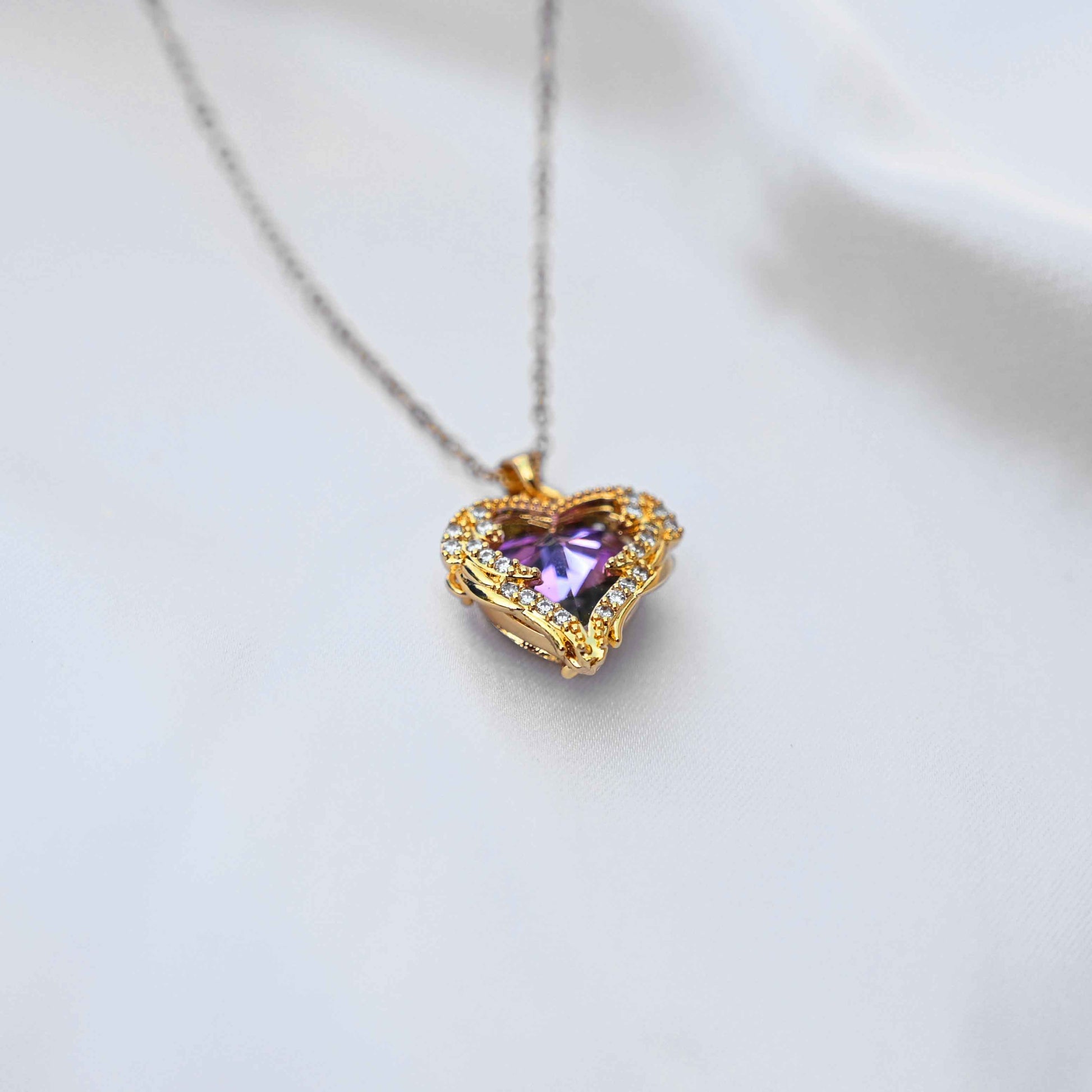 Colour changing crystal heart: Anti Tarnish jewellery
