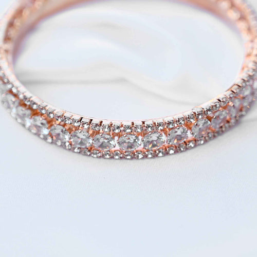 American round cut diamond studded kada's