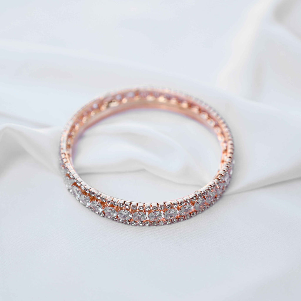 American round cut diamond studded kada's
