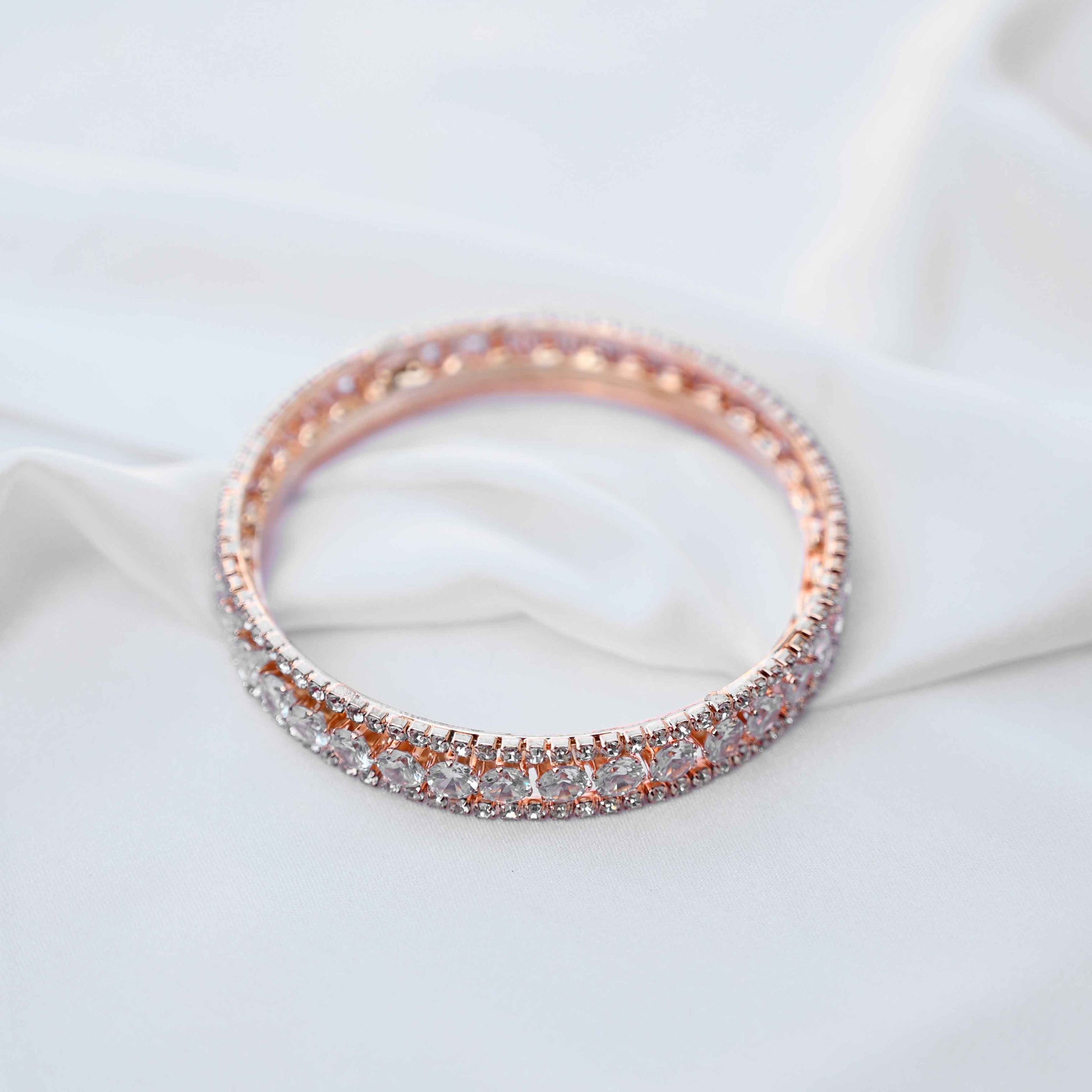American round cut diamond studded kada's