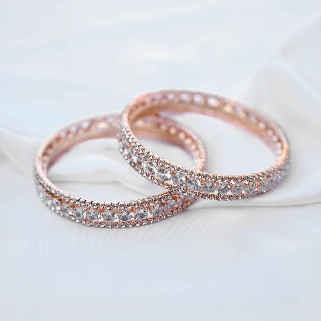 American round cut diamond studded kada's
