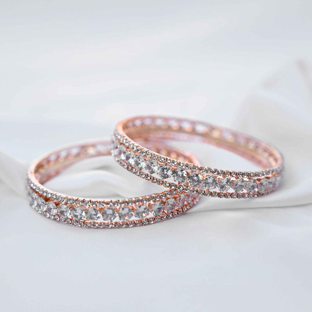 American round cut diamond studded kada's