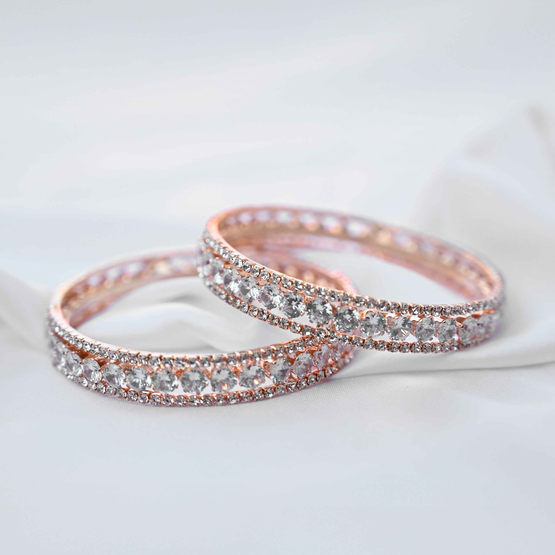 American round cut diamond studded kada's