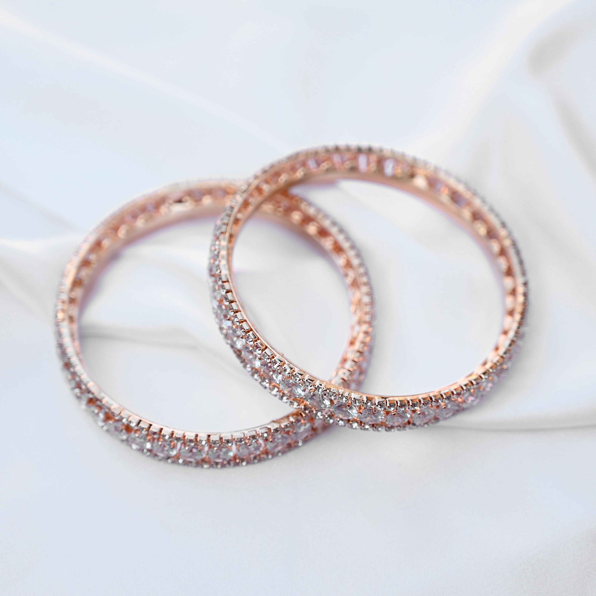 American round cut diamond studded kada's
