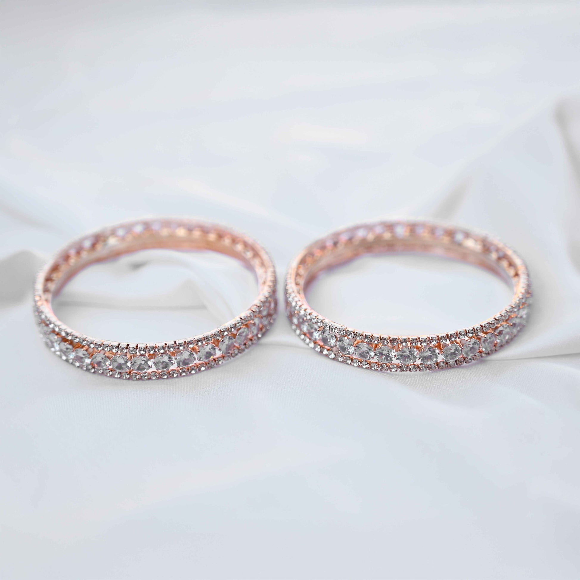 American round cut diamond studded kada's