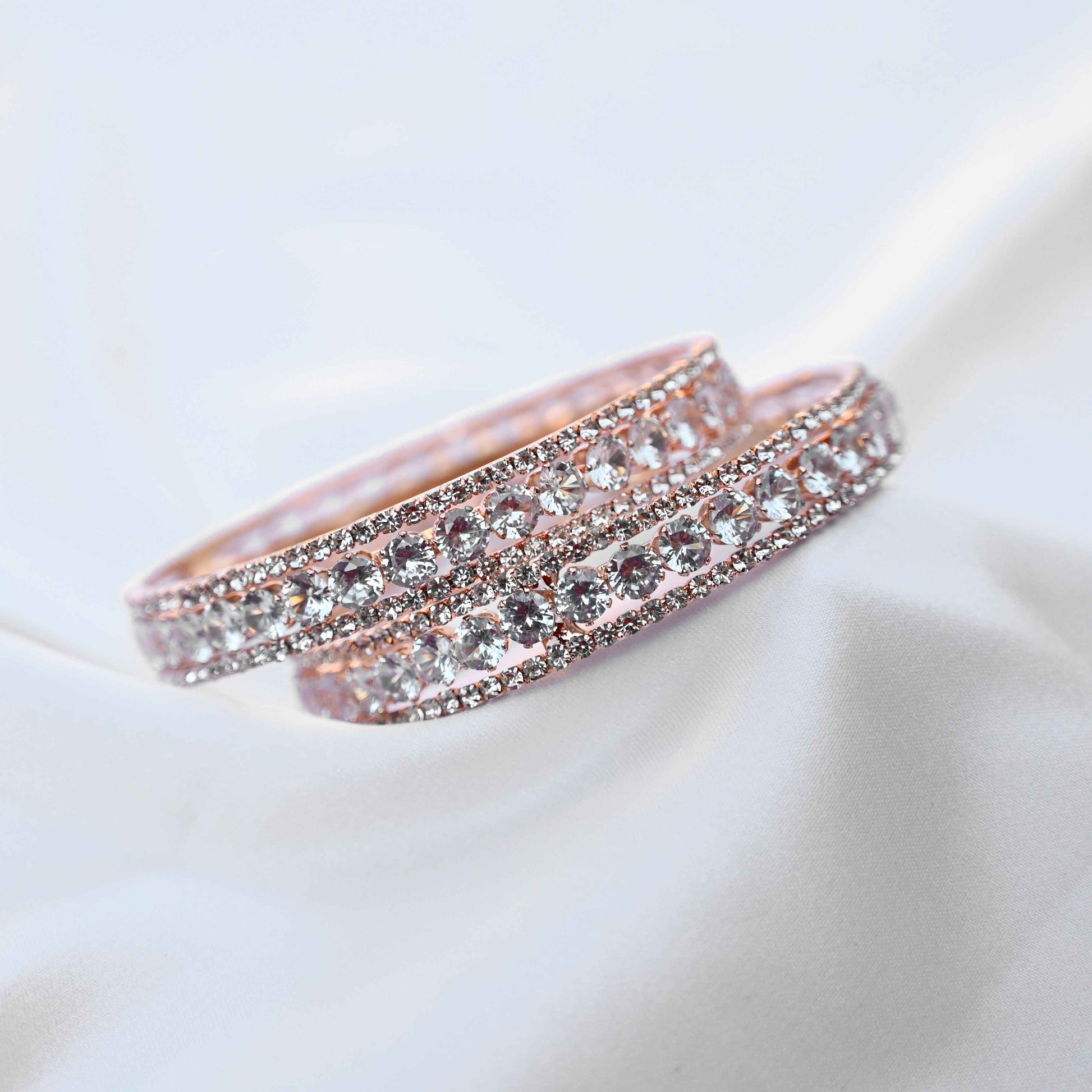 American round cut diamond studded kada's