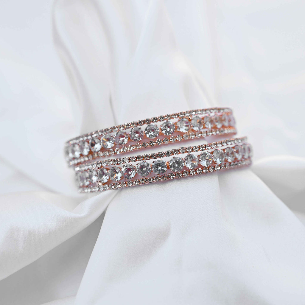 American round cut diamond studded kada's