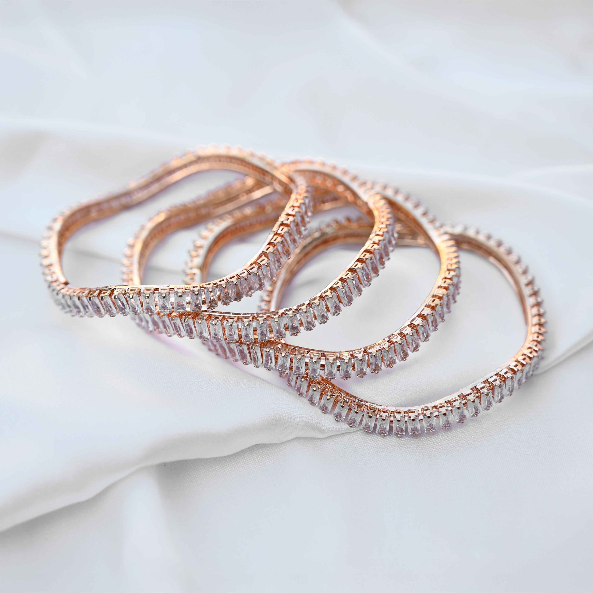 Cubic crystal bangles (American Diamond)